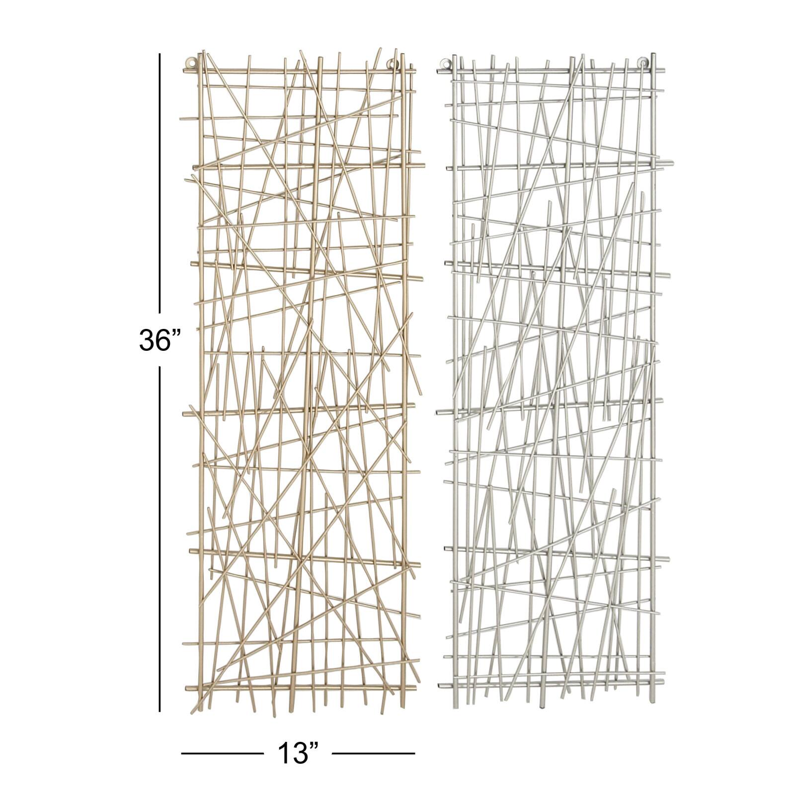 CosmoLiving by Cosmopolitan Gold &#x26; Silver Metal Modern Abstract Wall Decor Set