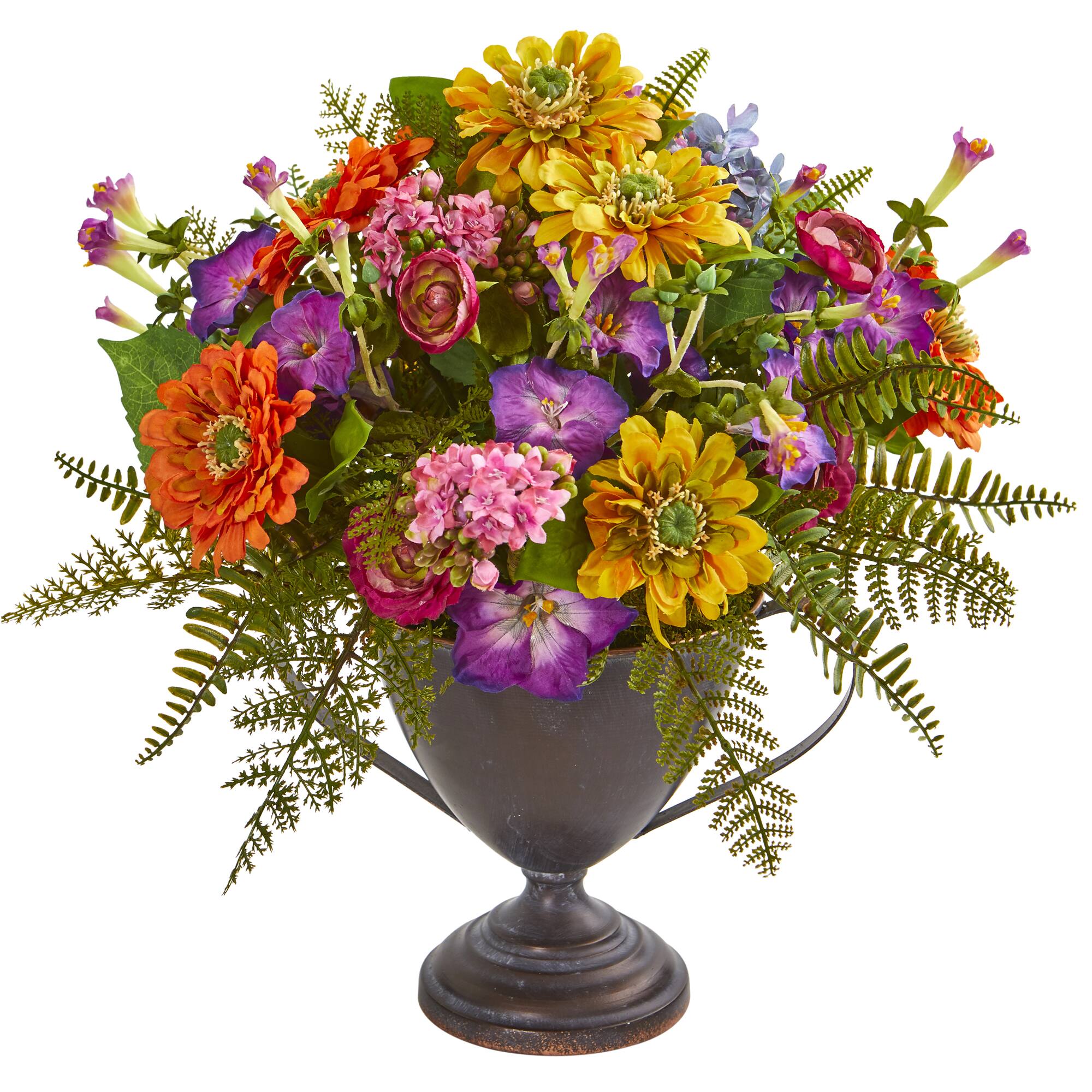 Mixed Floral Artificial Arrangement in Goblet Michaels
