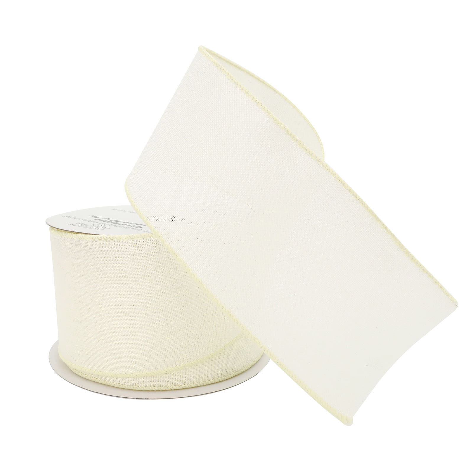 2.5&#x22; x 25ft. Faux Linen Wired Ribbon by Celebrate It&#x2122; D&#xE9;cor
