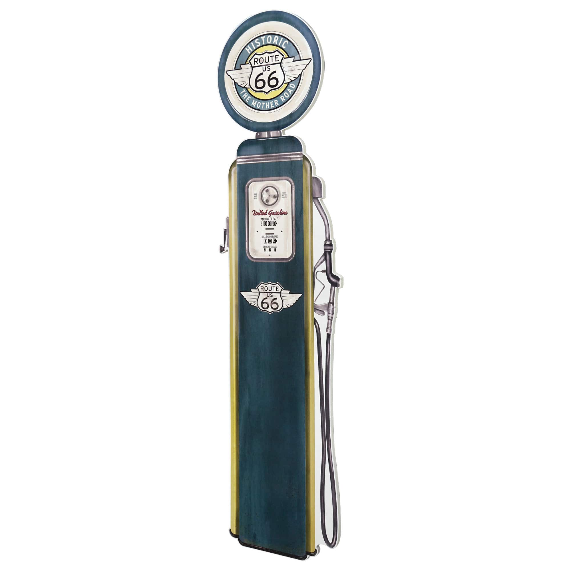 American Art D&#xE9;cor&#x2122; 60.5&#x22; Licensed Historic Route 66 Gas Pump Plaque Wall D&#xE9;cor