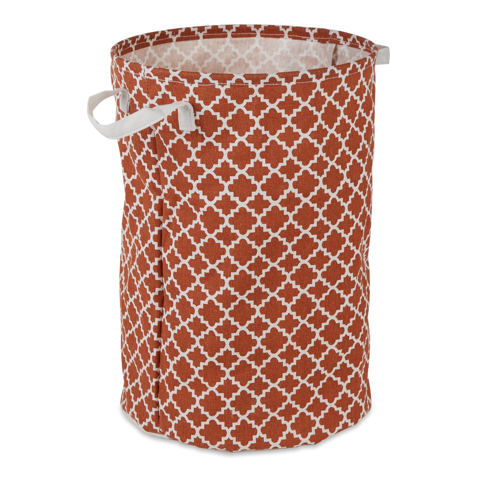 DII® Round Lattice PE-Coated Cotton Polyester Laundry Hamper