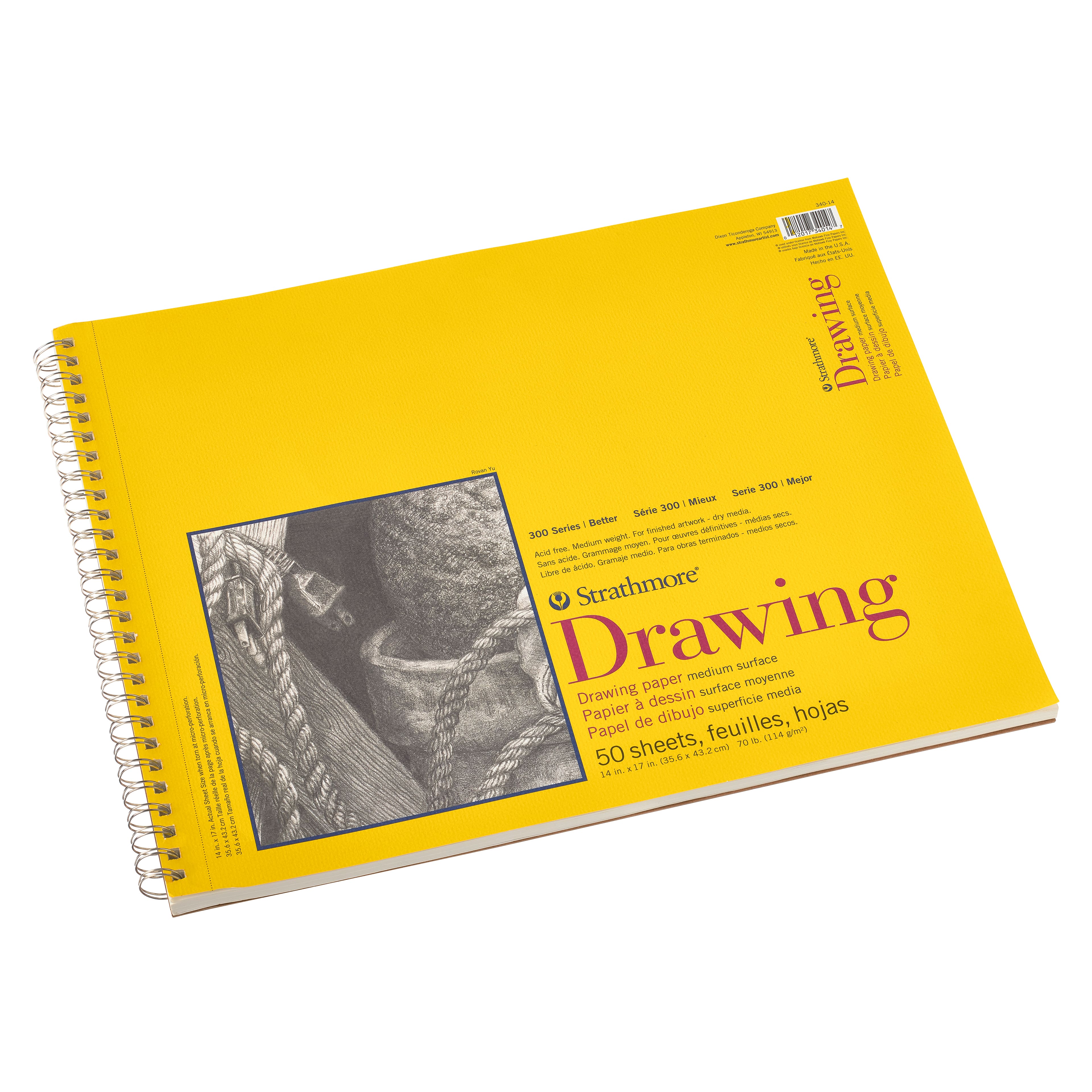 Strathmore&#xAE; 300 Series Wired Drawing Paper Pad, 50 Sheets