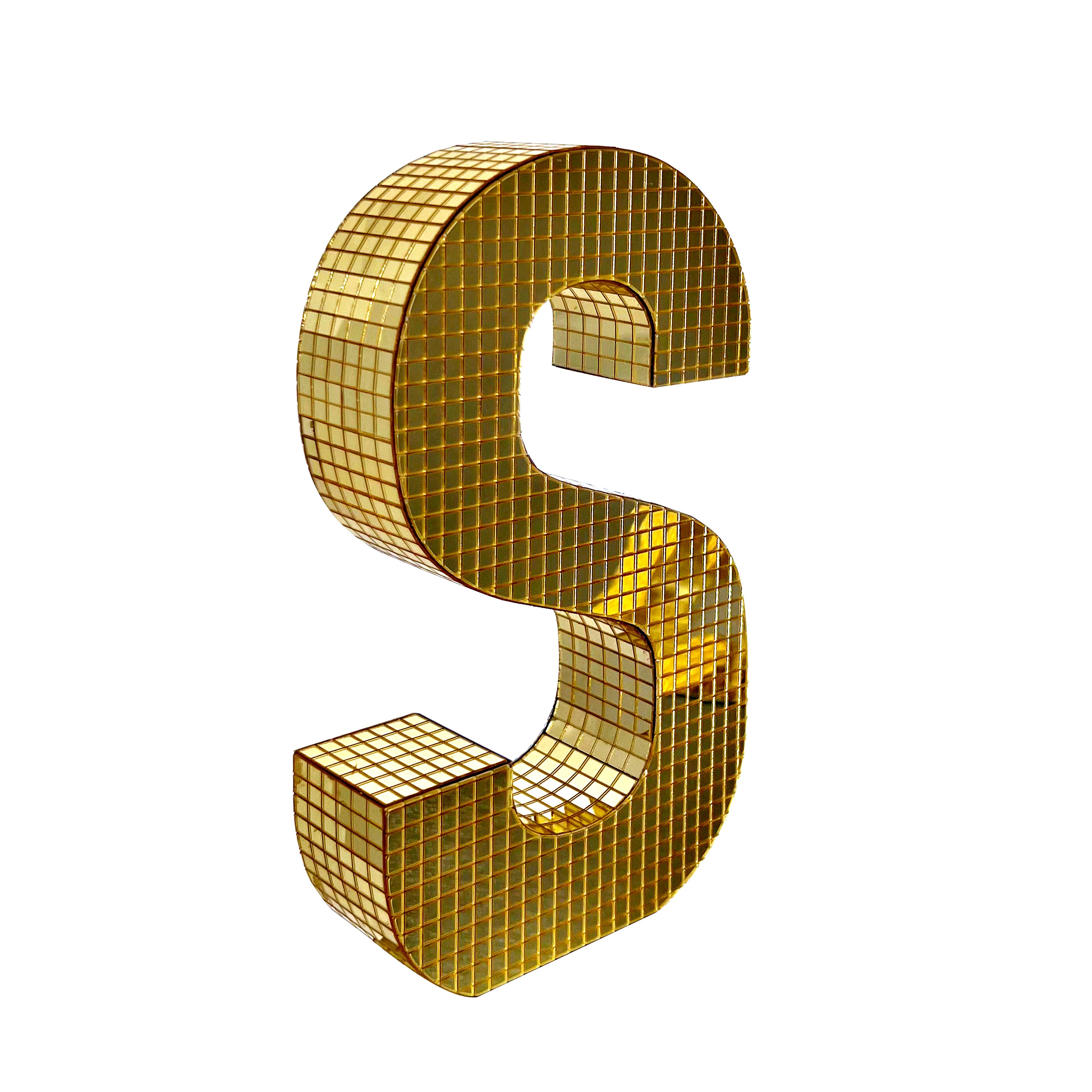 7.75&#x22; Gold Disco Tabletop Monogram Letter by Ashland&#xAE;