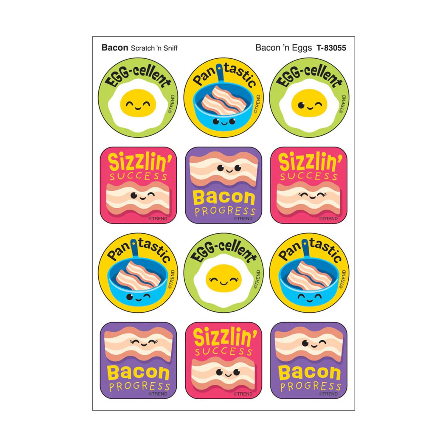 TREND Enterprises® Bacon 'n Eggs, Bacon Scent Scratch 'n Sniff Stinky Stickers®, 48 Per Pack, 6 Packs total of 288