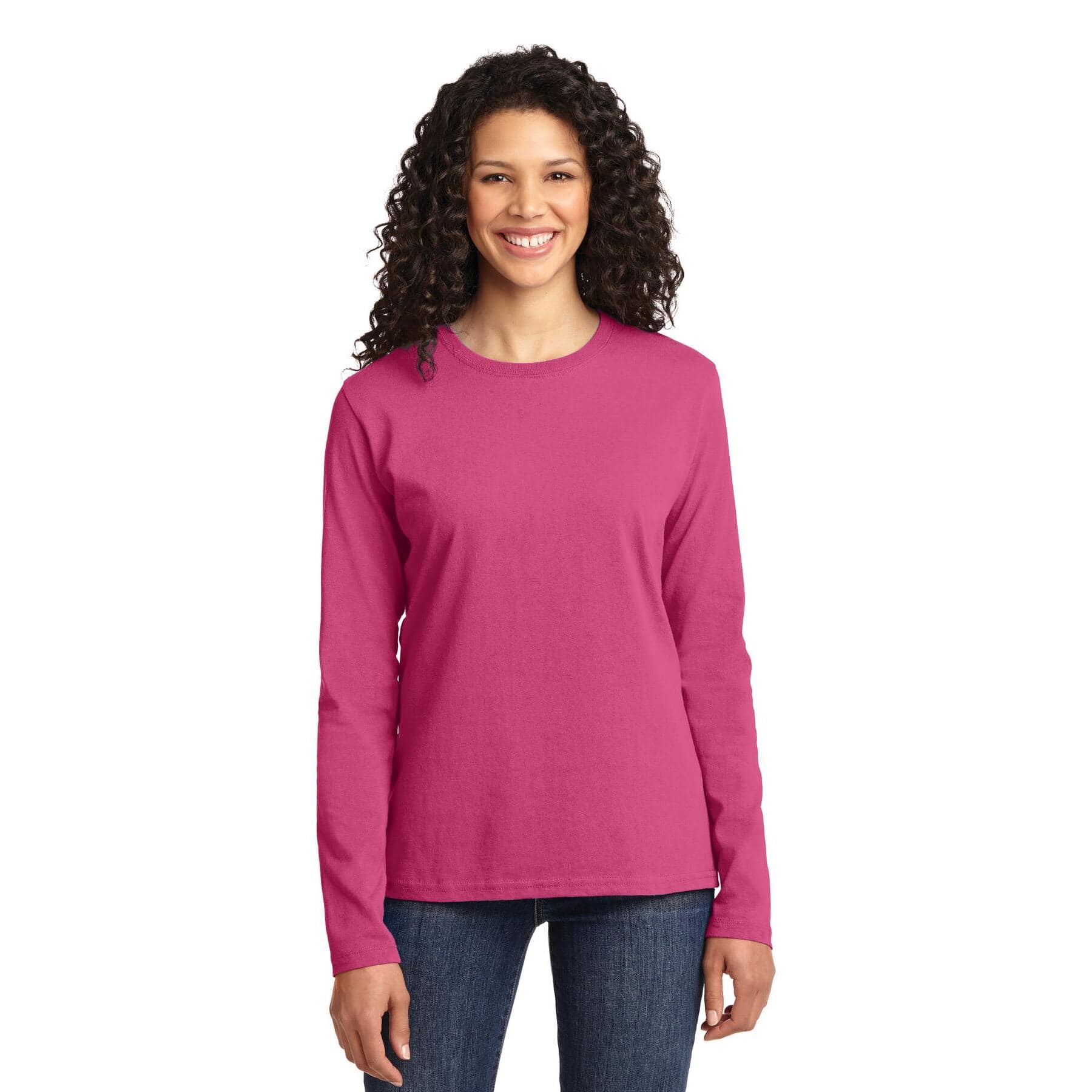 Port & Company® Core Cotton Colors Long Sleeve Ladies T-Shirt