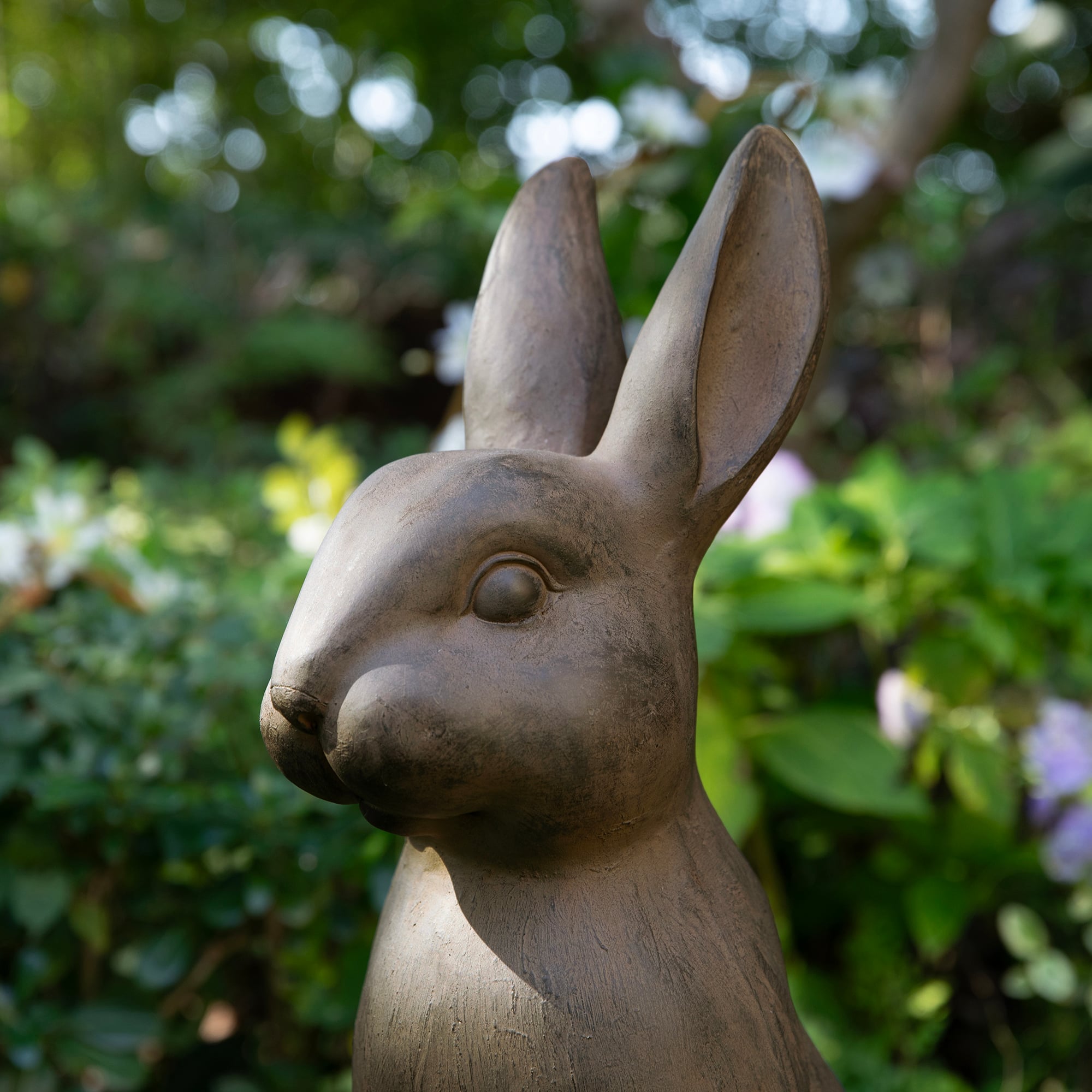 Glitzhome® 28" MGO Oversized Bronze Standing Rabbit Statue