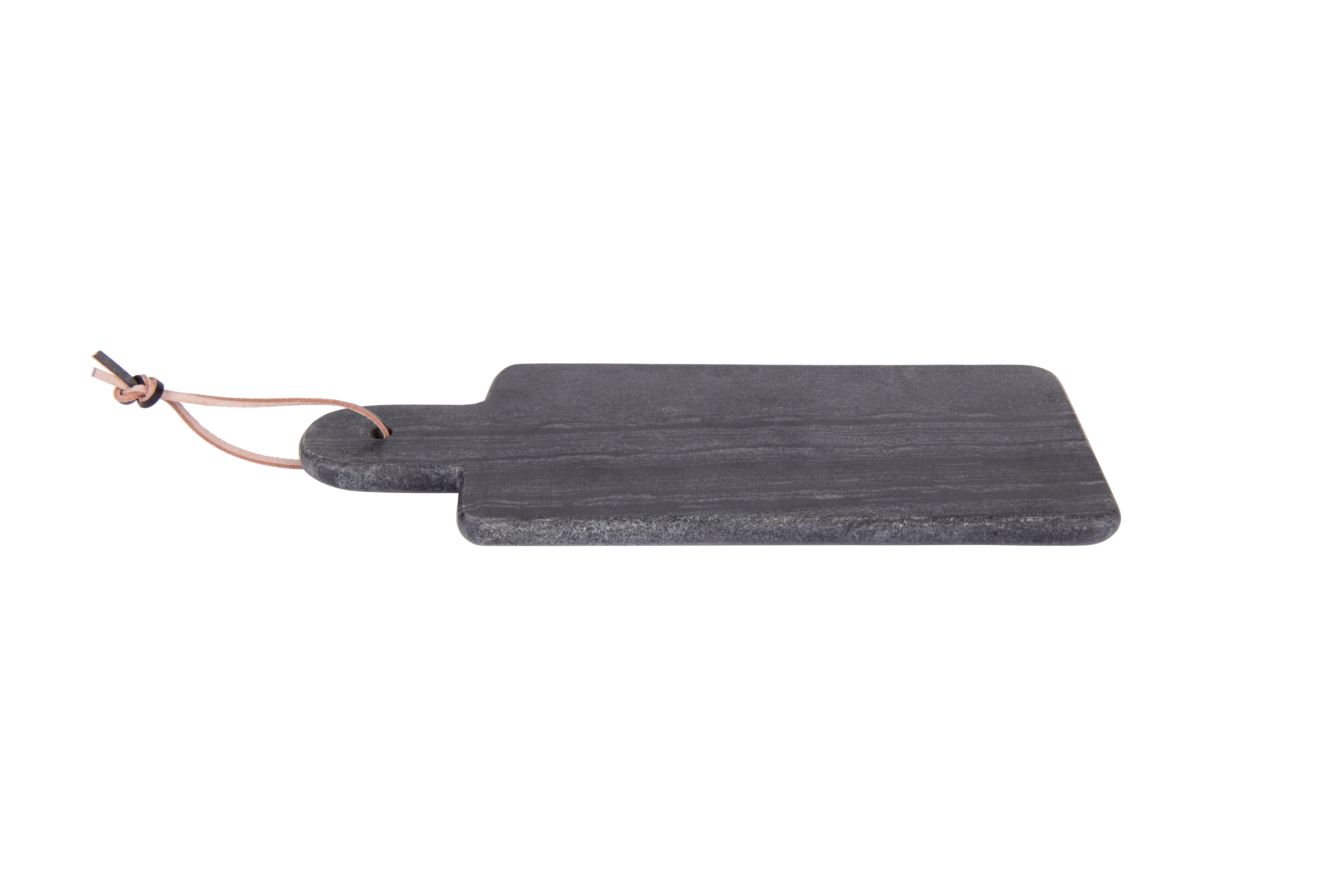 Hello Honey® 15" Rectangular Black Marble Cutting Board with Leather Strap