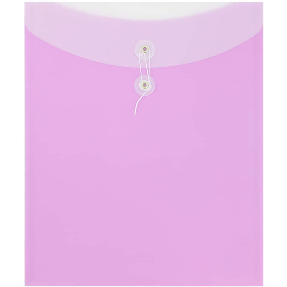 JAM Paper 9.75" x 12" Two-Tone Lilac Purple Plastic Button & String Tie Closure Envelopes, 12ct.