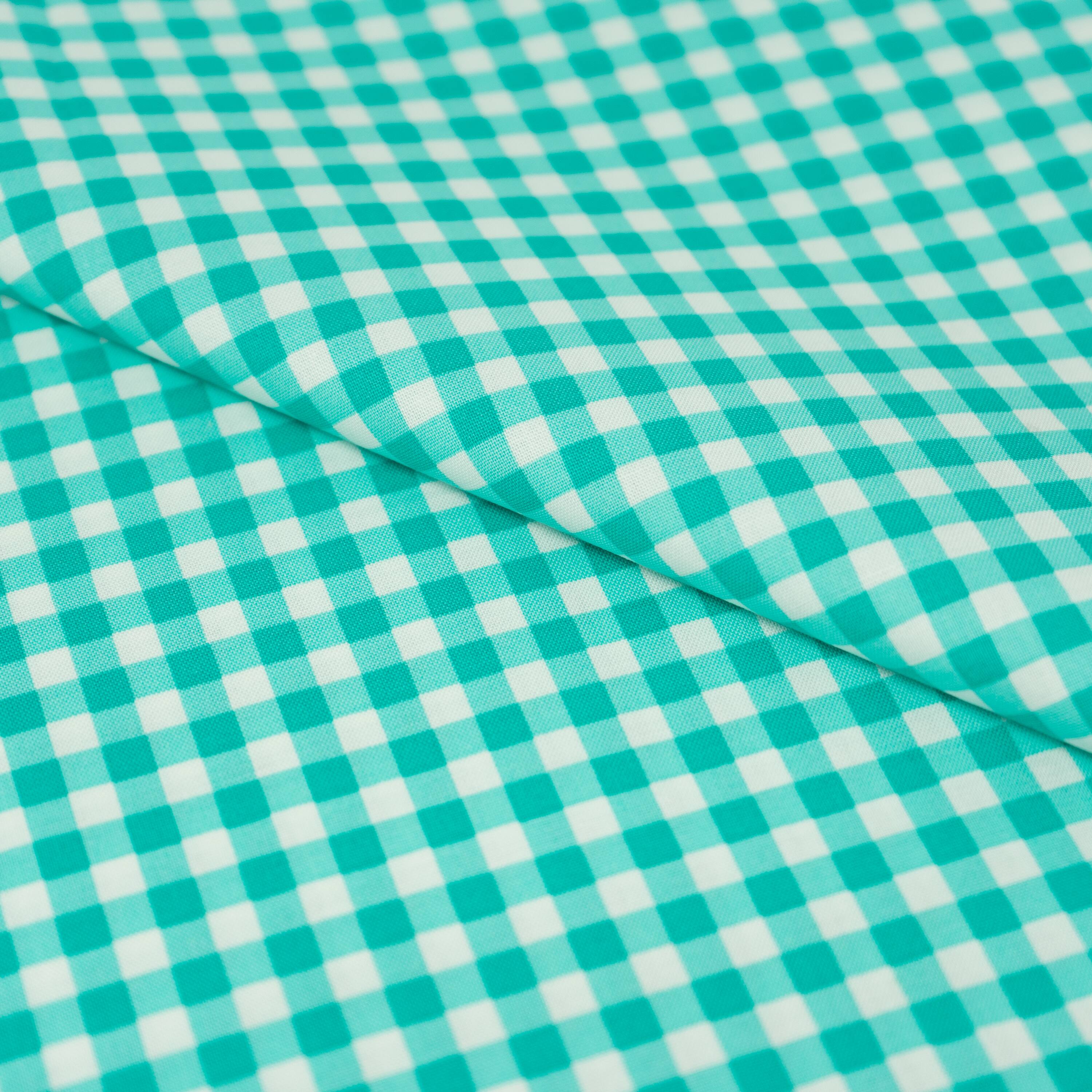 SINGER Aqua Gingham Check Cotton Fabric