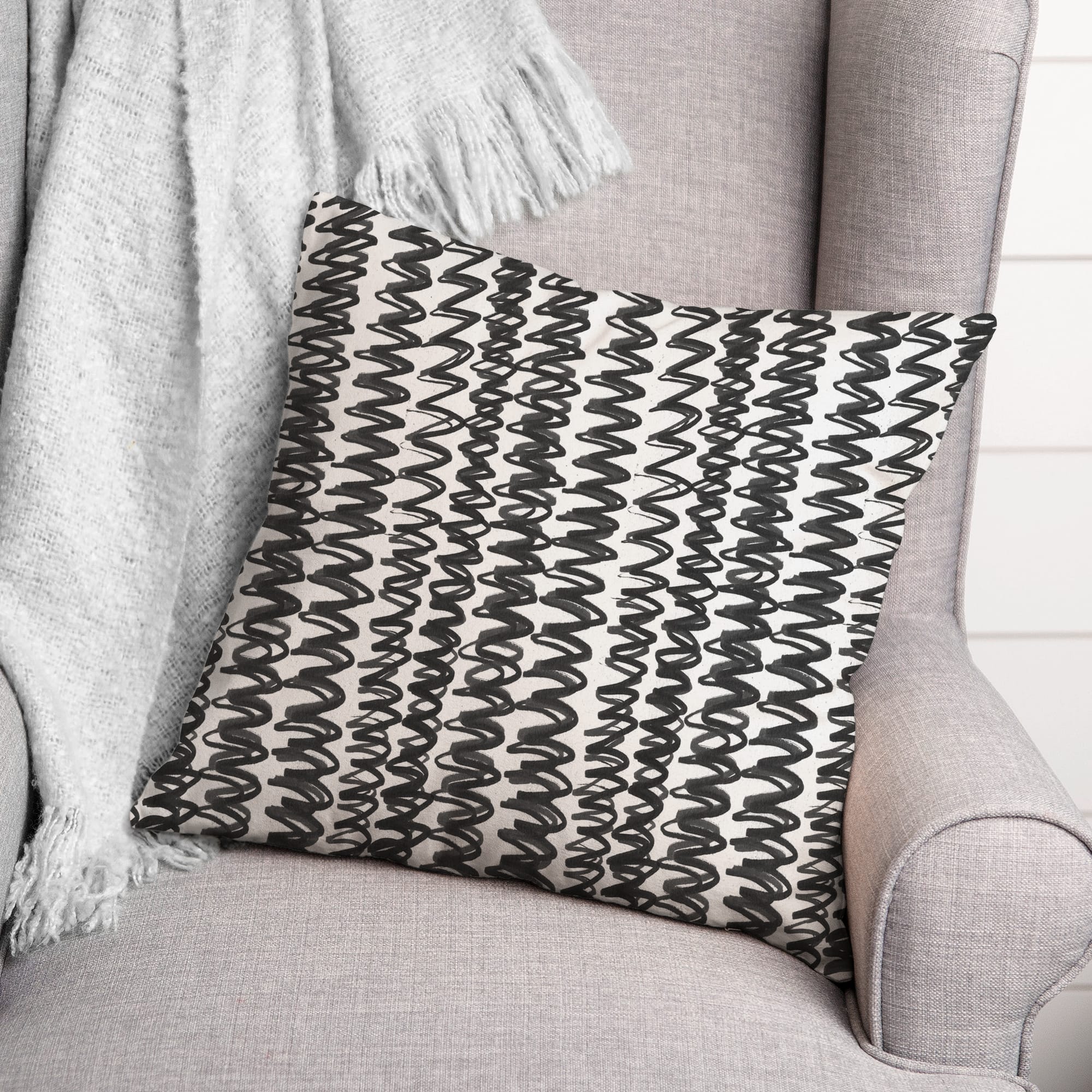 18" Squiggles Throw Pillow