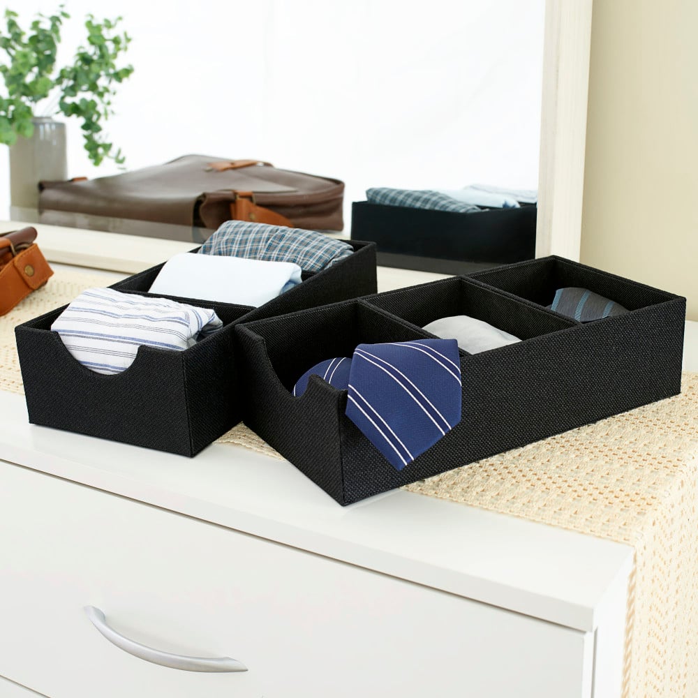 Household Essentials 3-Compartment Drawer Organizers, 2ct.