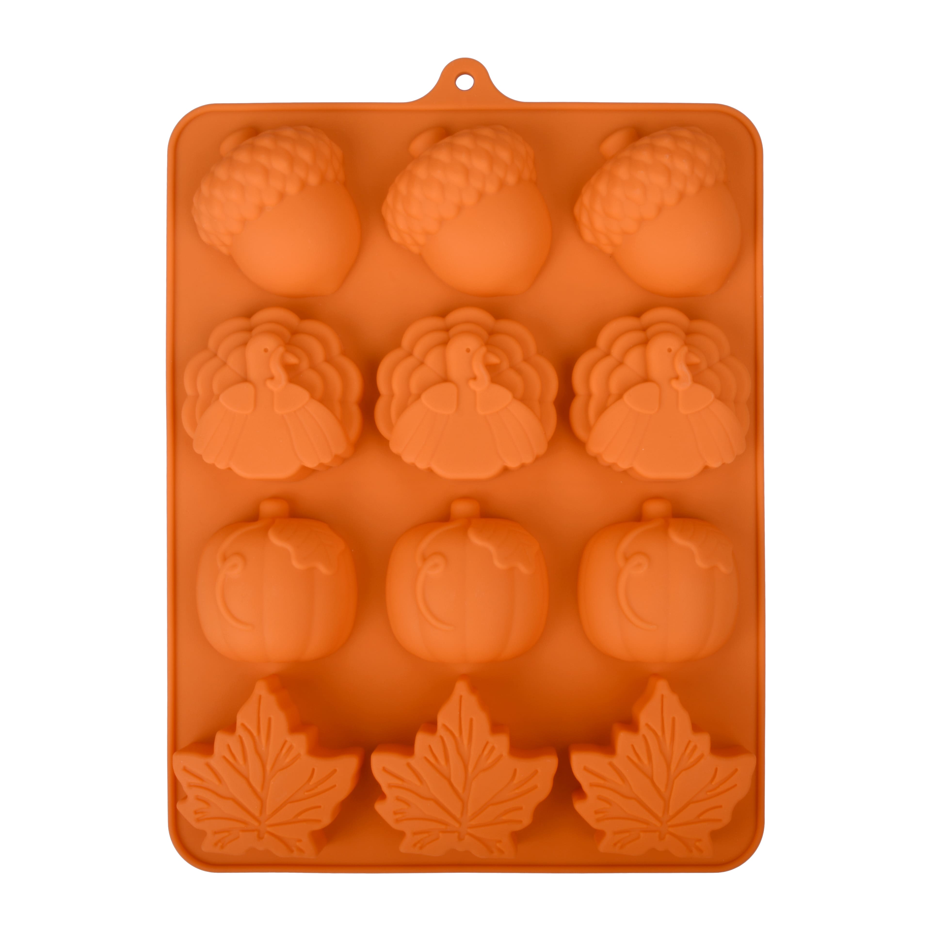 Acorn, Turkey, Pumpkin &#x26; Leaf Silicone Cakelet Mold by Celebrate It&#xAE;