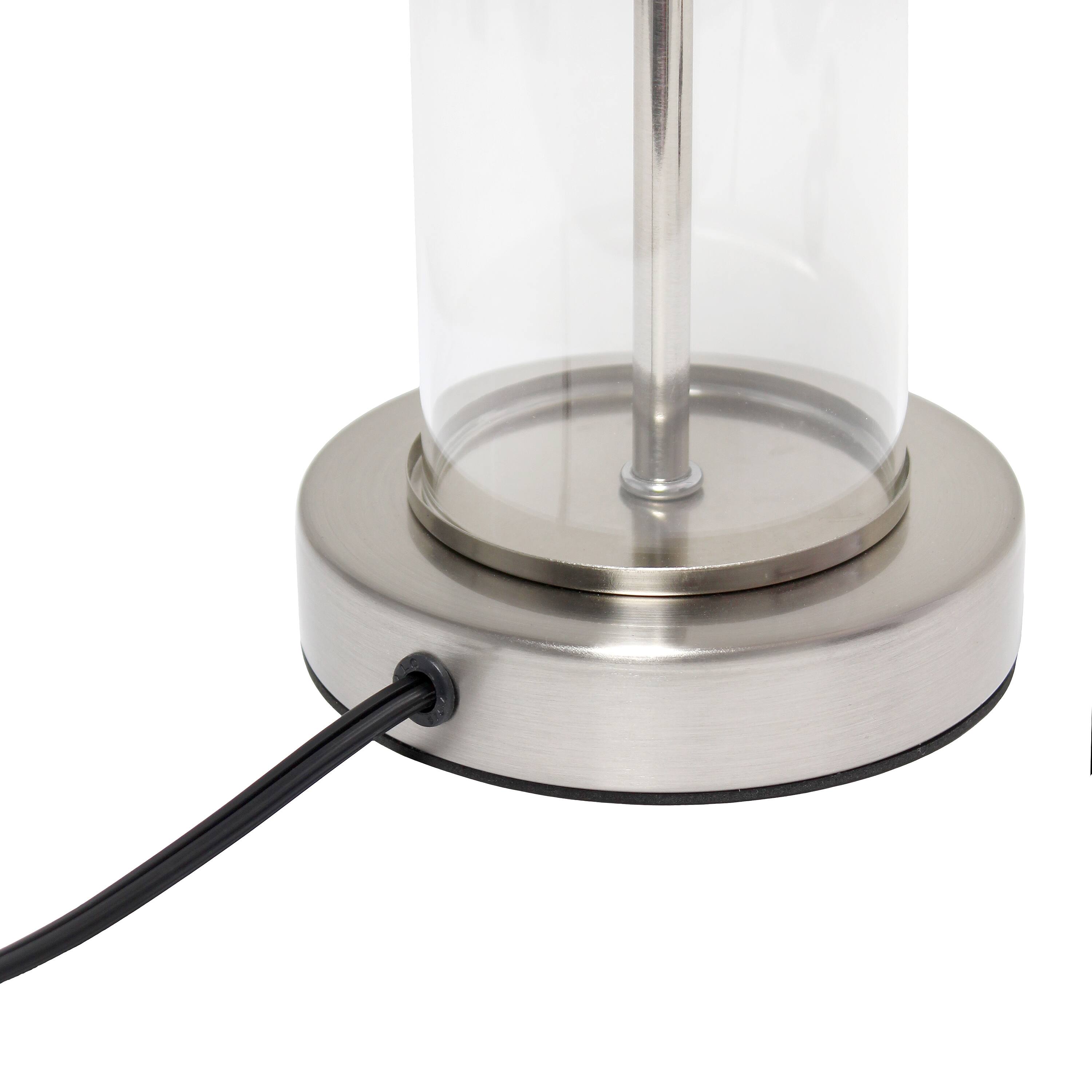 Simple Designs 17&#x22; Encased Metal &#x26; Clear Glass Table Lamp