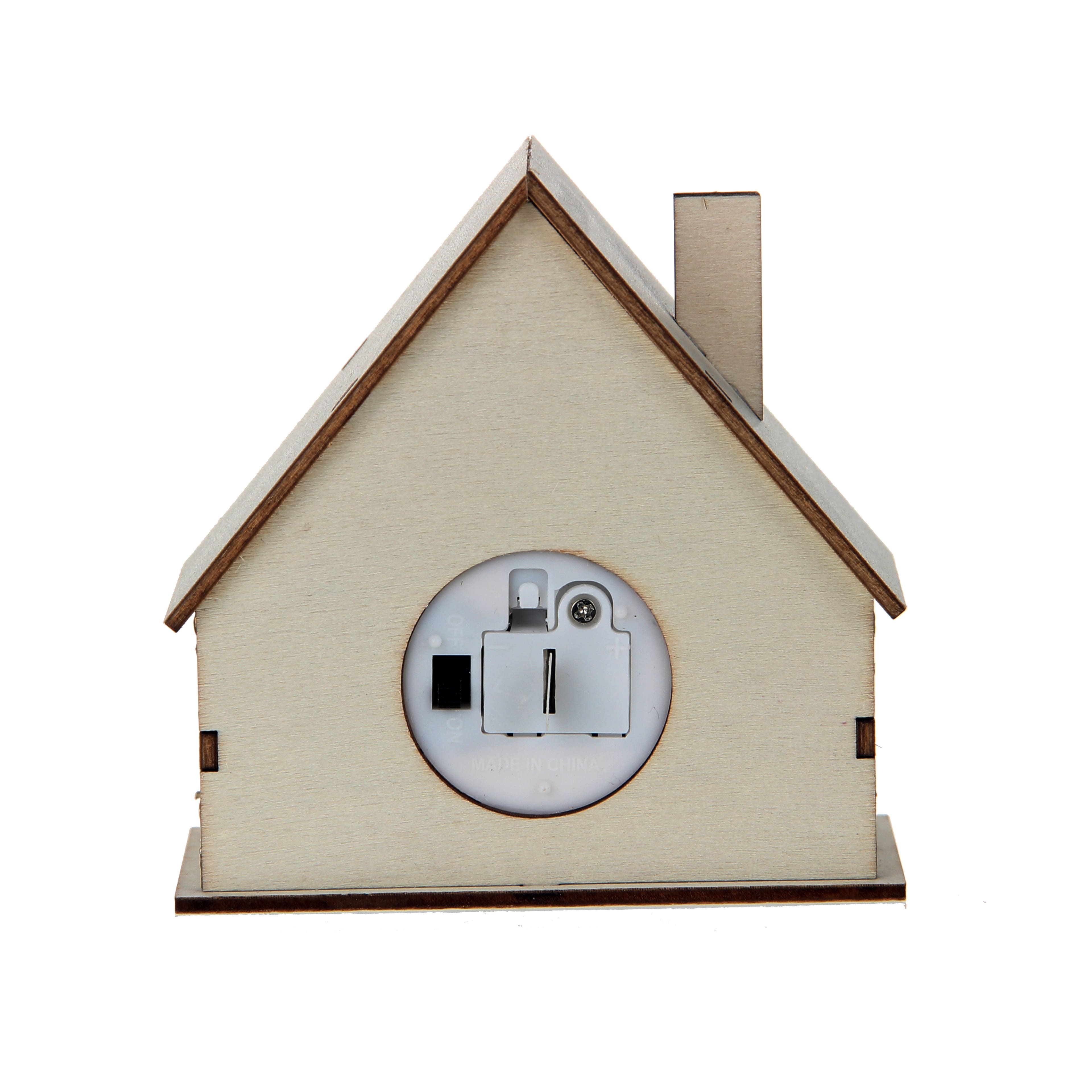 Maison de village du père Noël en bois avec DEL à décorer soi-même de Make Market