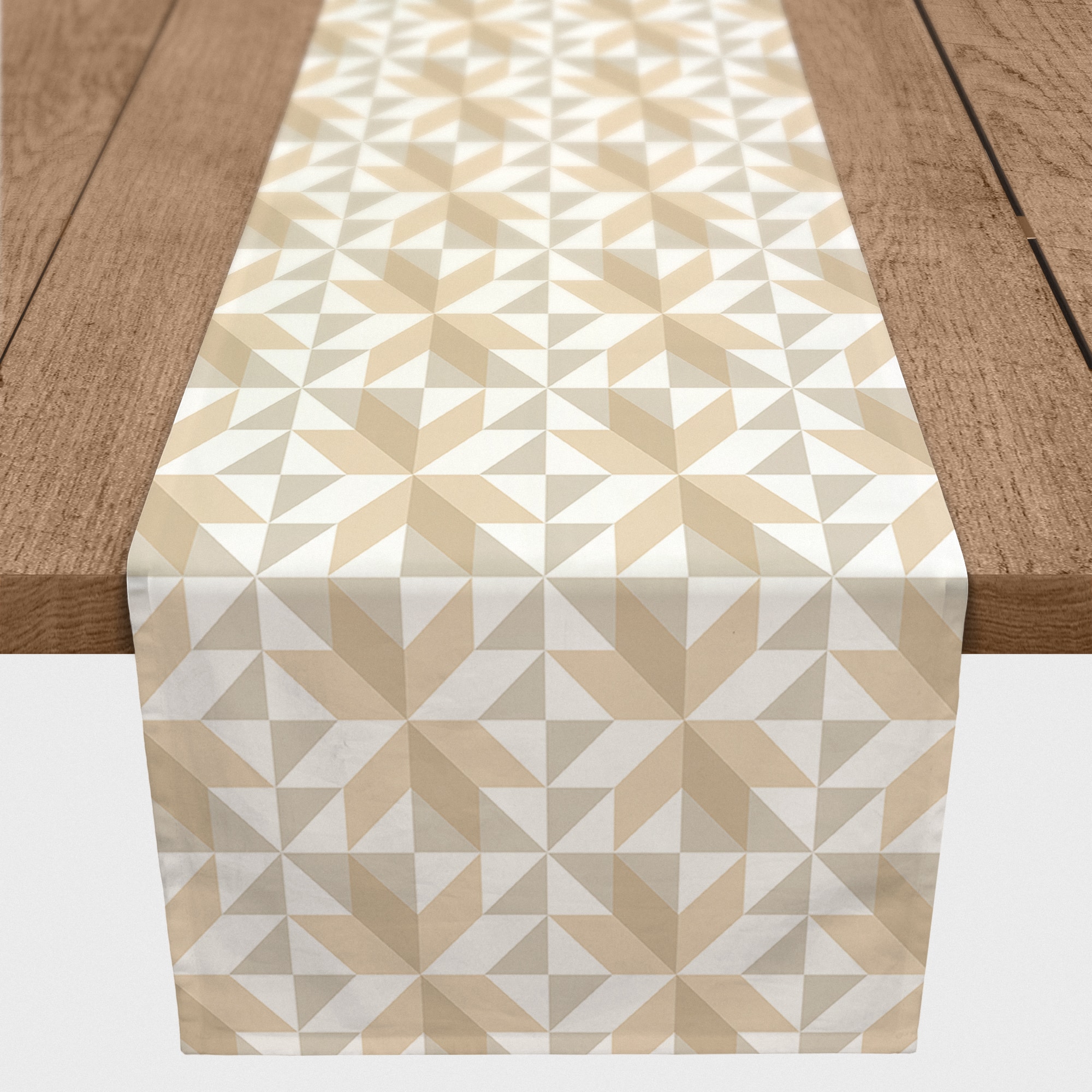 6ft. Neutral Barn Star Pattern Cotton Twill Table Runner