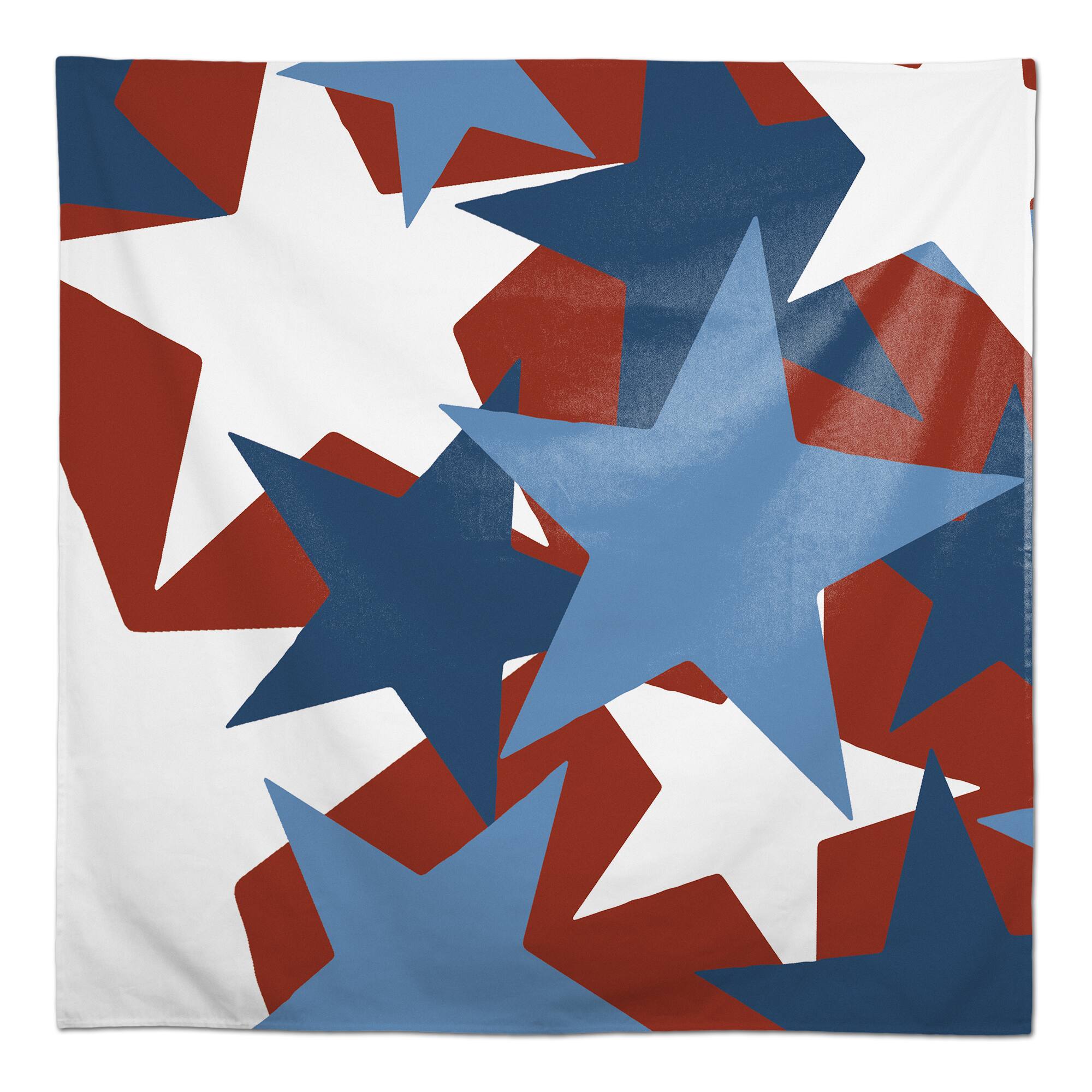 Designs Direct Red, White & Blue Star Pattern Tablecloth