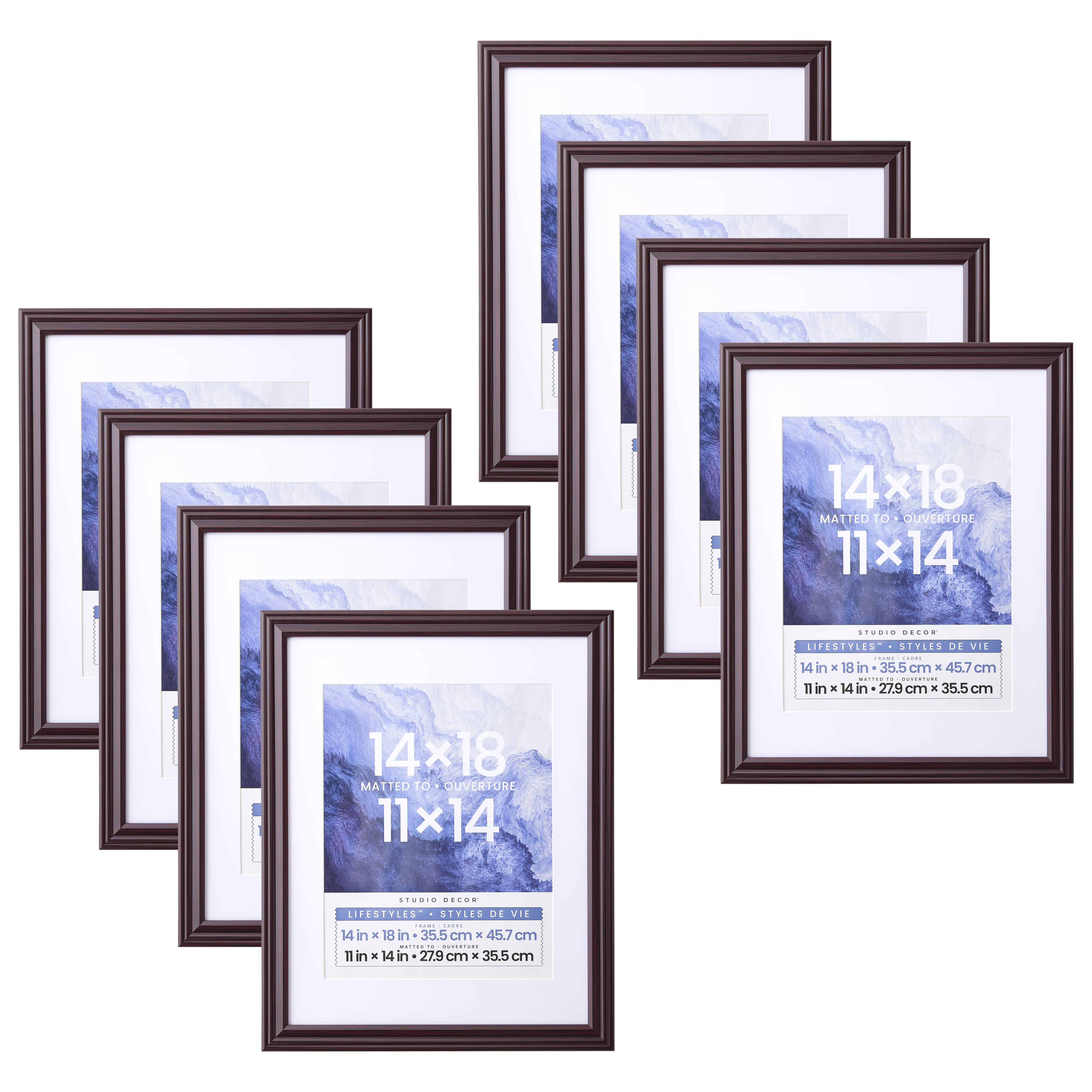 8 Pack: Black Cherry 11" x 14" Frame with Mat, Lifestyles™ by Studio Décor®