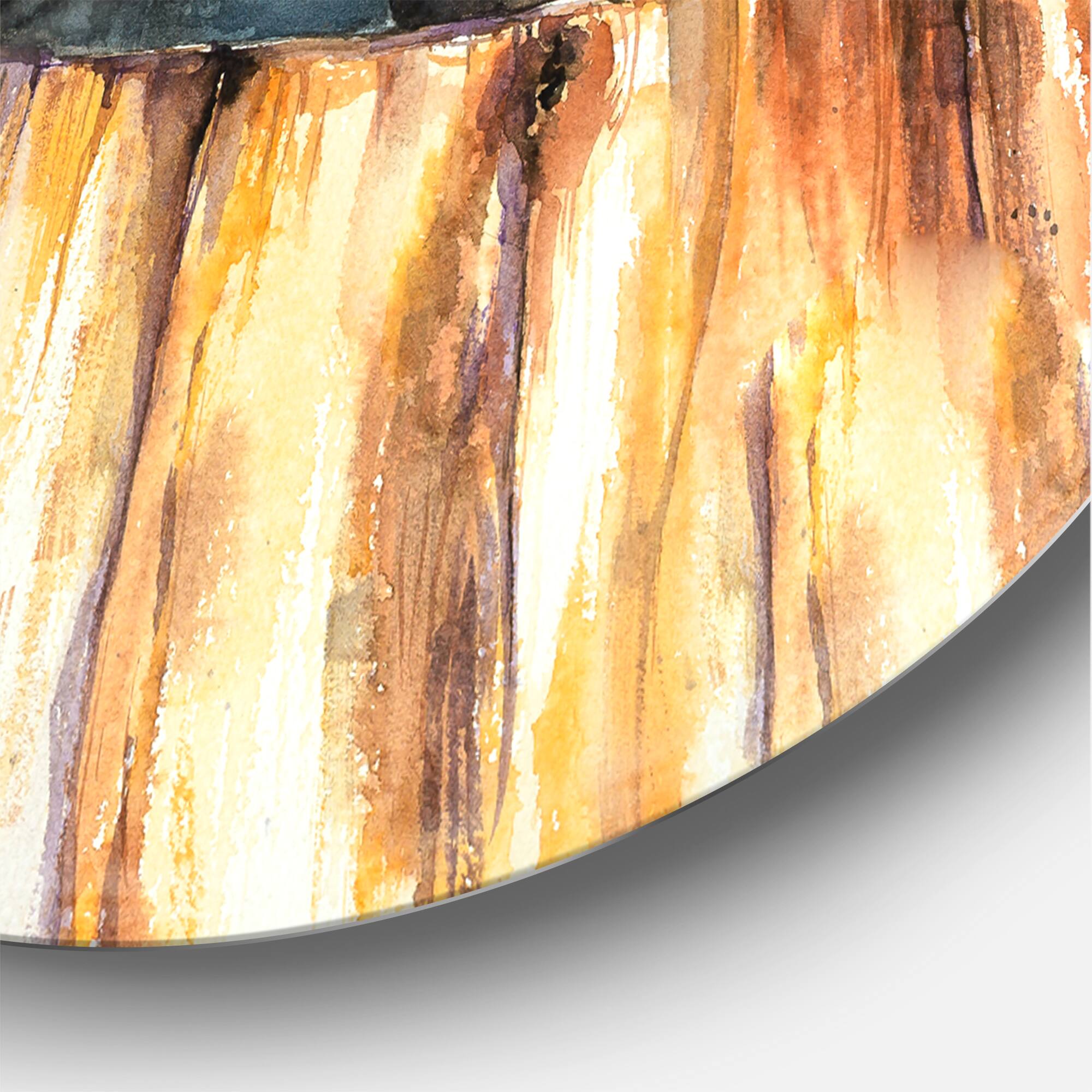 Designart - The Head of A Horse In Stable - Farmhouse Metal Circle Wall Art