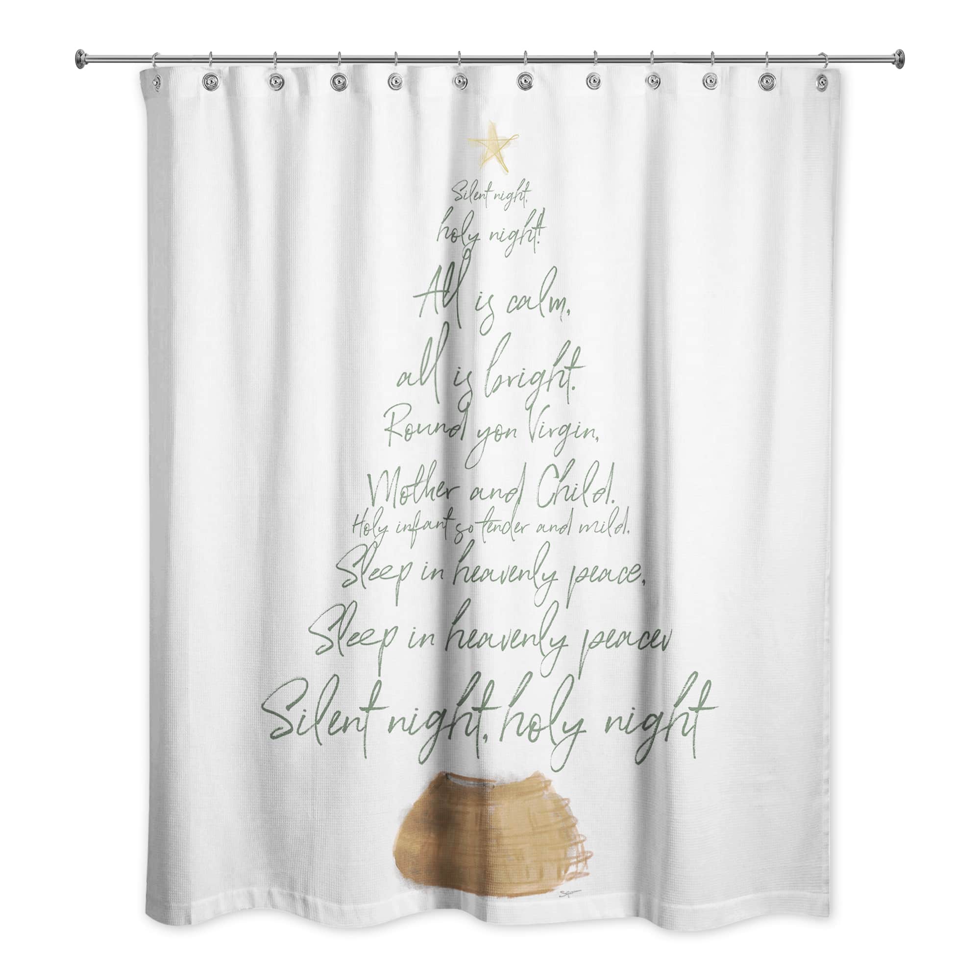 Silent Night Tree 71&#x22; x 74&#x22; Shower Curtain