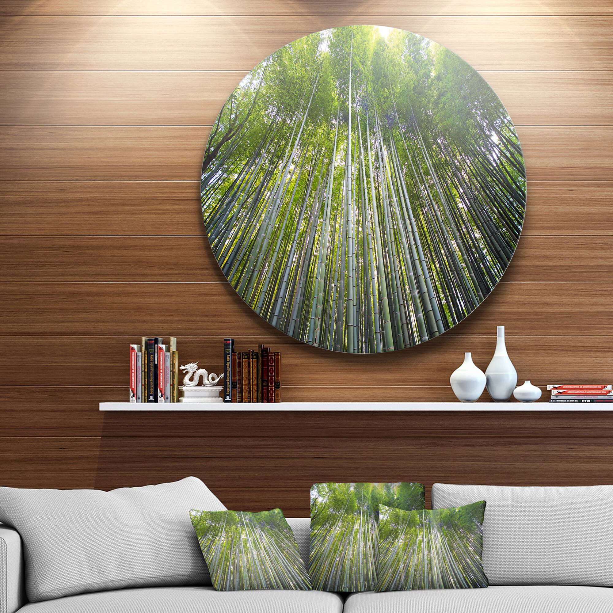 Designart - Bamboo forest of Kyoto Japan.' Forest Metal Circle Wall Art Print
