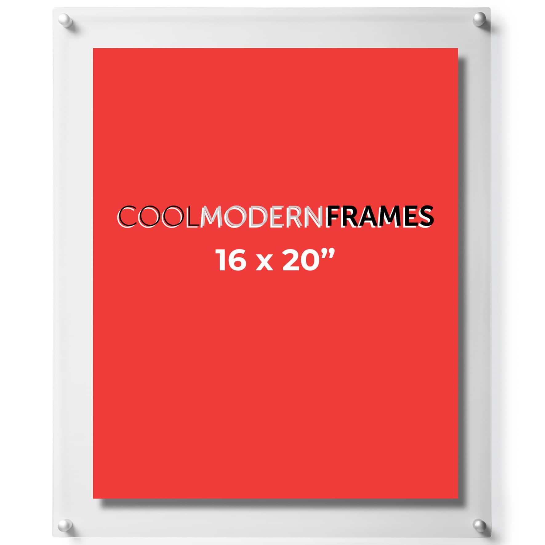 Cool Modern Frames 2 Pack Clear Acrylic Float Frame with Silver Hardware