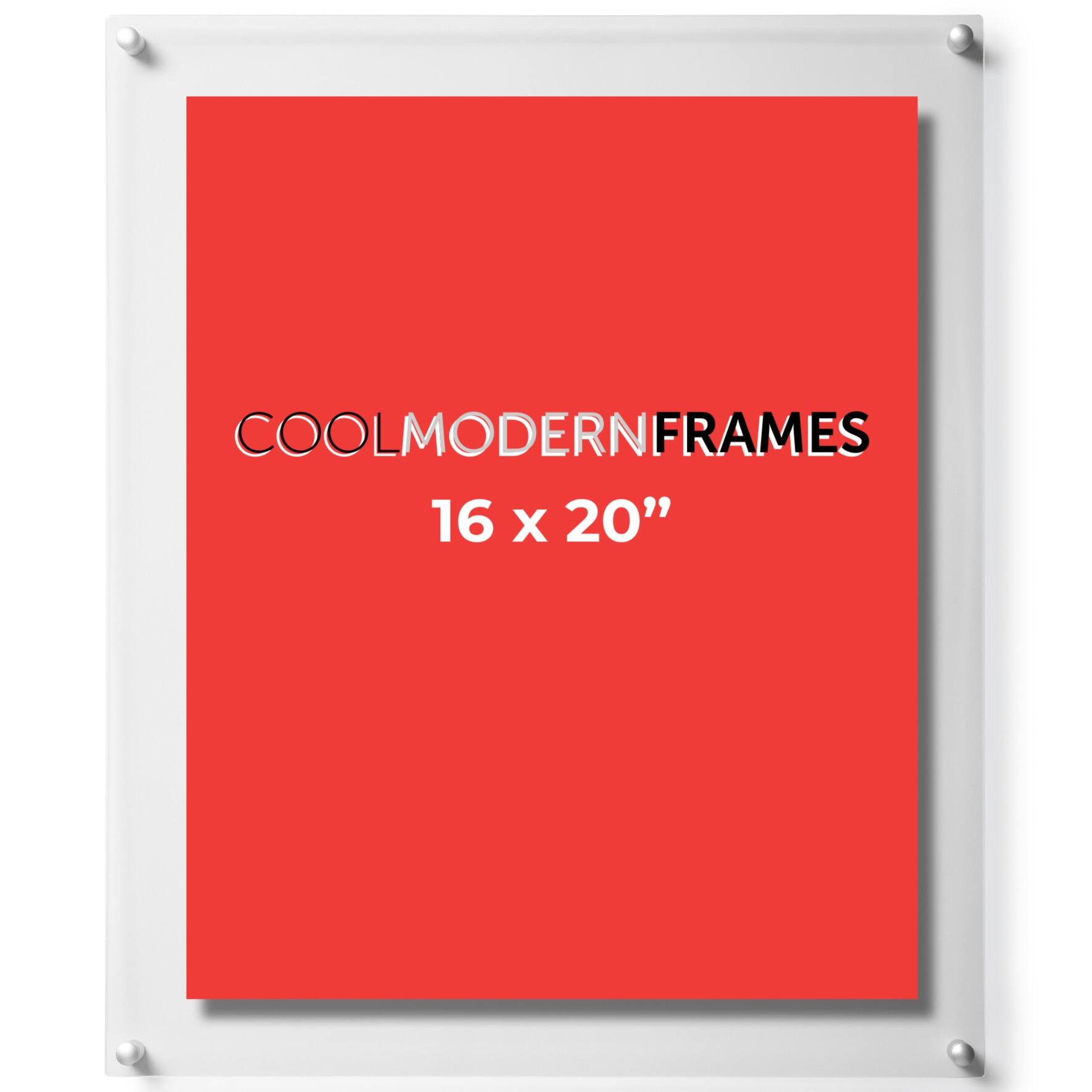 Cool Modern Frames 2 Pack Clear Acrylic Float Frame with Silver Hardware