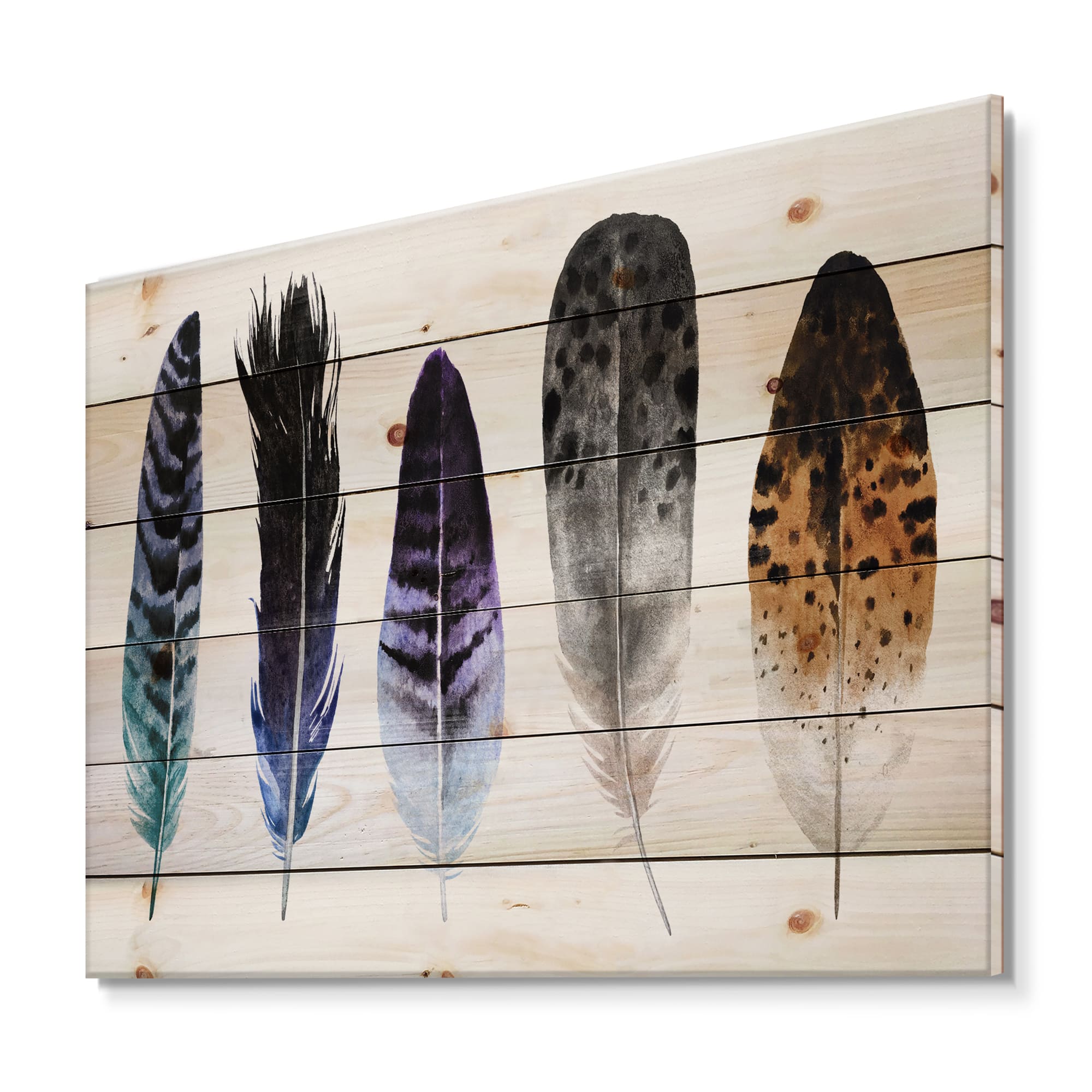 Designart - Colourful Boho Feathers II