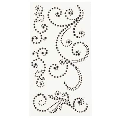 Recollections™ Adhesive Rhinestones, Medium Black Flourishes | Michaels