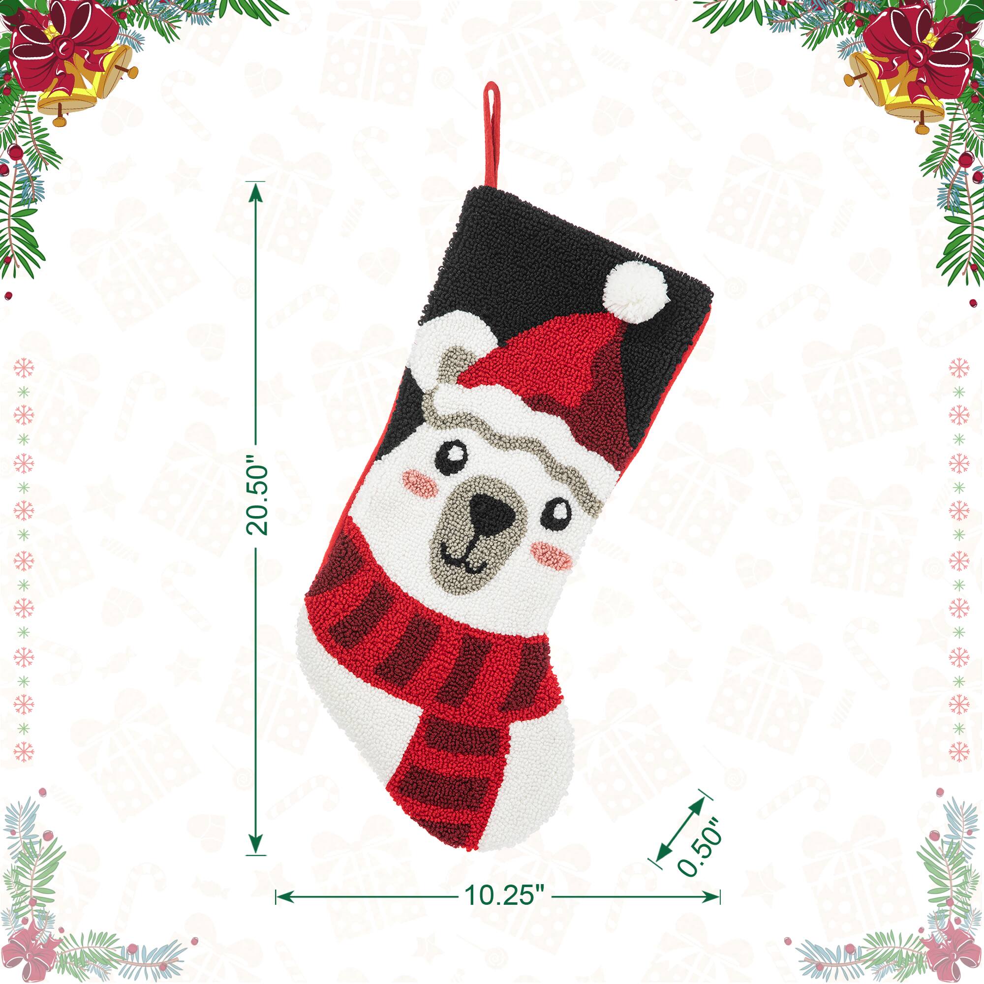 Glitzhome® 20.5" Polar Bear Hooked Stocking
