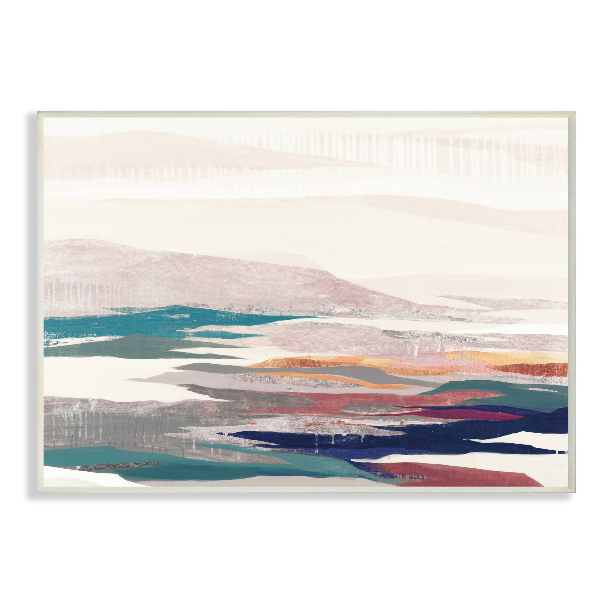 Stupell Industries Abstract Valley Landscape Pastel Pop Hills Wall Plaque