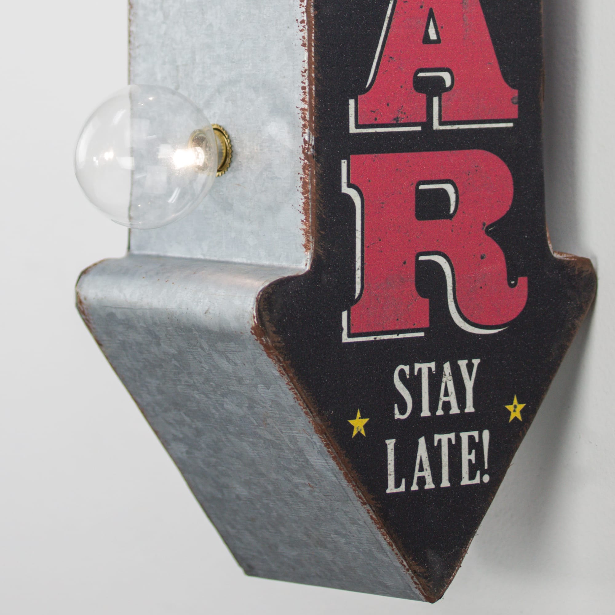 Vintage Bar Mini Metal LED Marquee Arrow Wall Sign