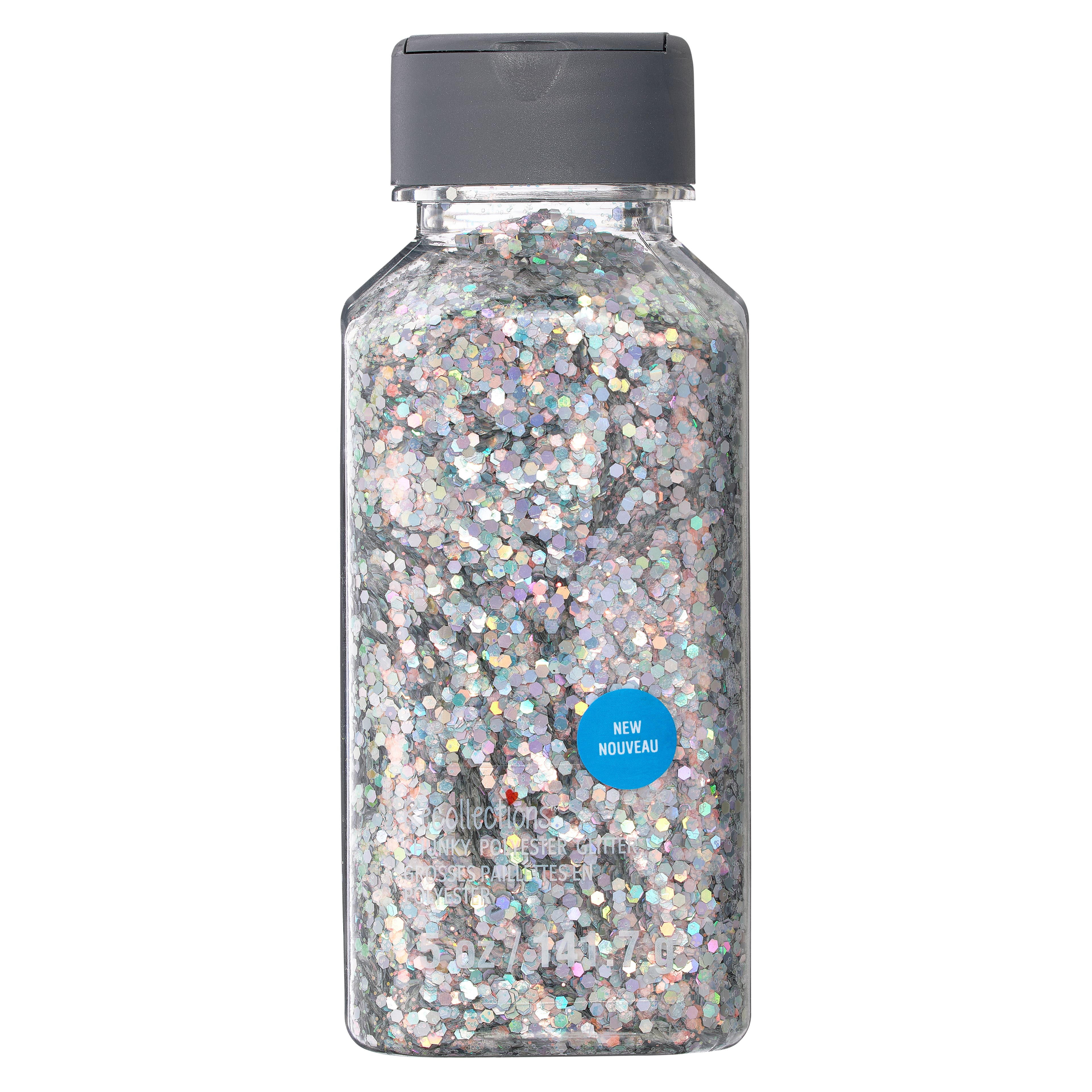 4 x 1-Pound Bottle Silver Polyester Craft Glitter (64 Ounces) - CB