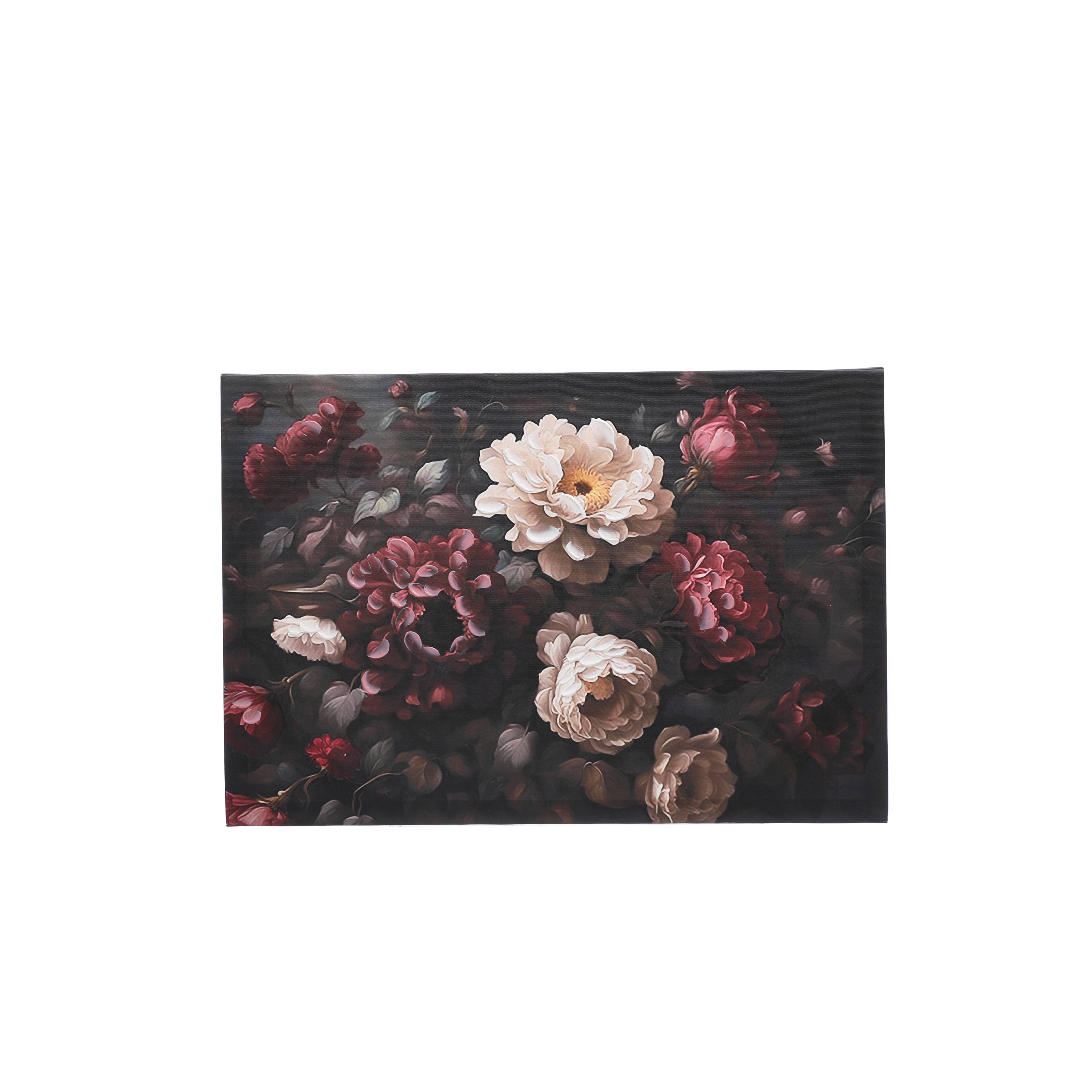 19.5" Red, Black & Cream Floral Wall Art by Ashland®