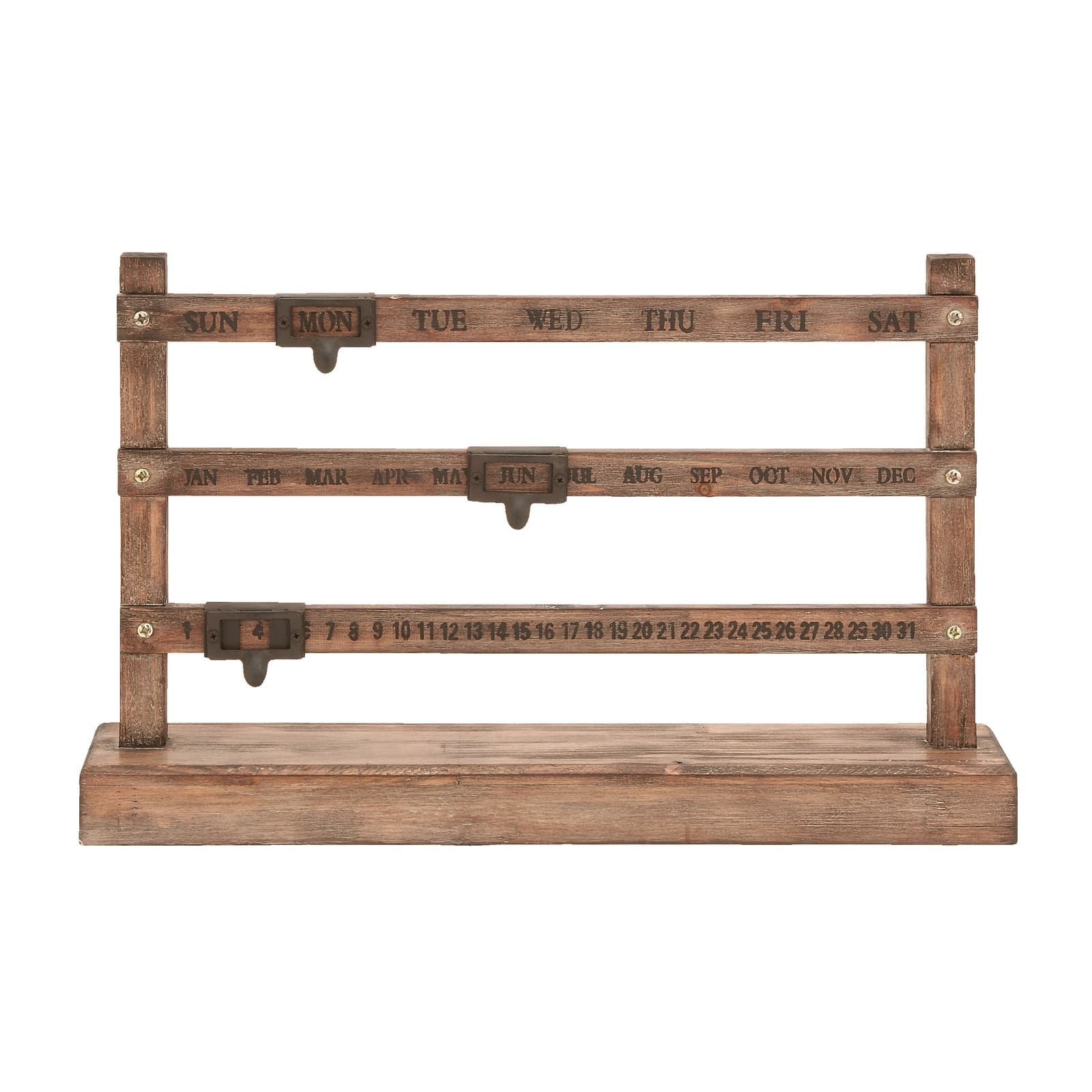 Brown Wood Farmhouse Wall Calendar, 14" x 22" x 4"