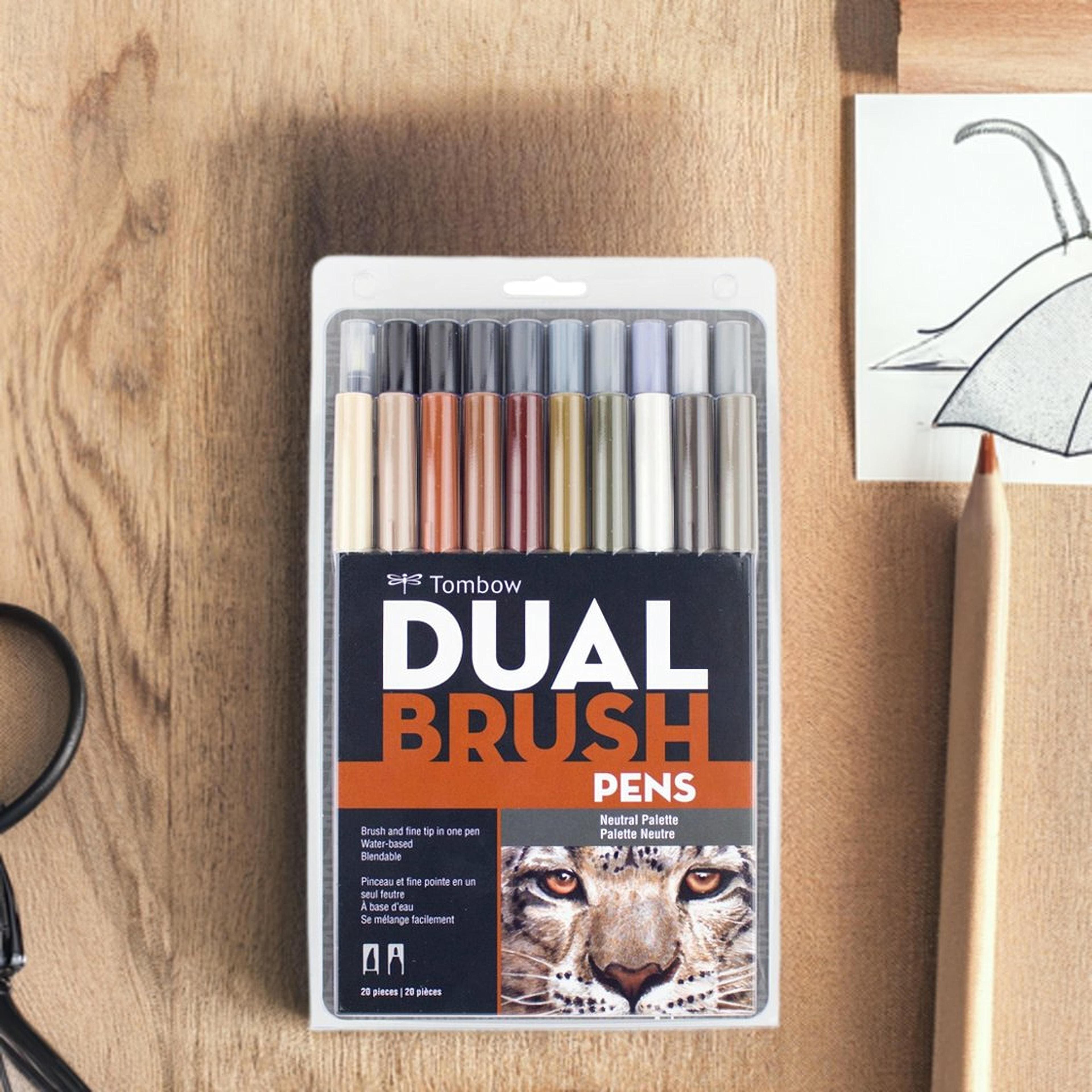 Tombow Dual Brush 20 Color Pen Set, Neutral