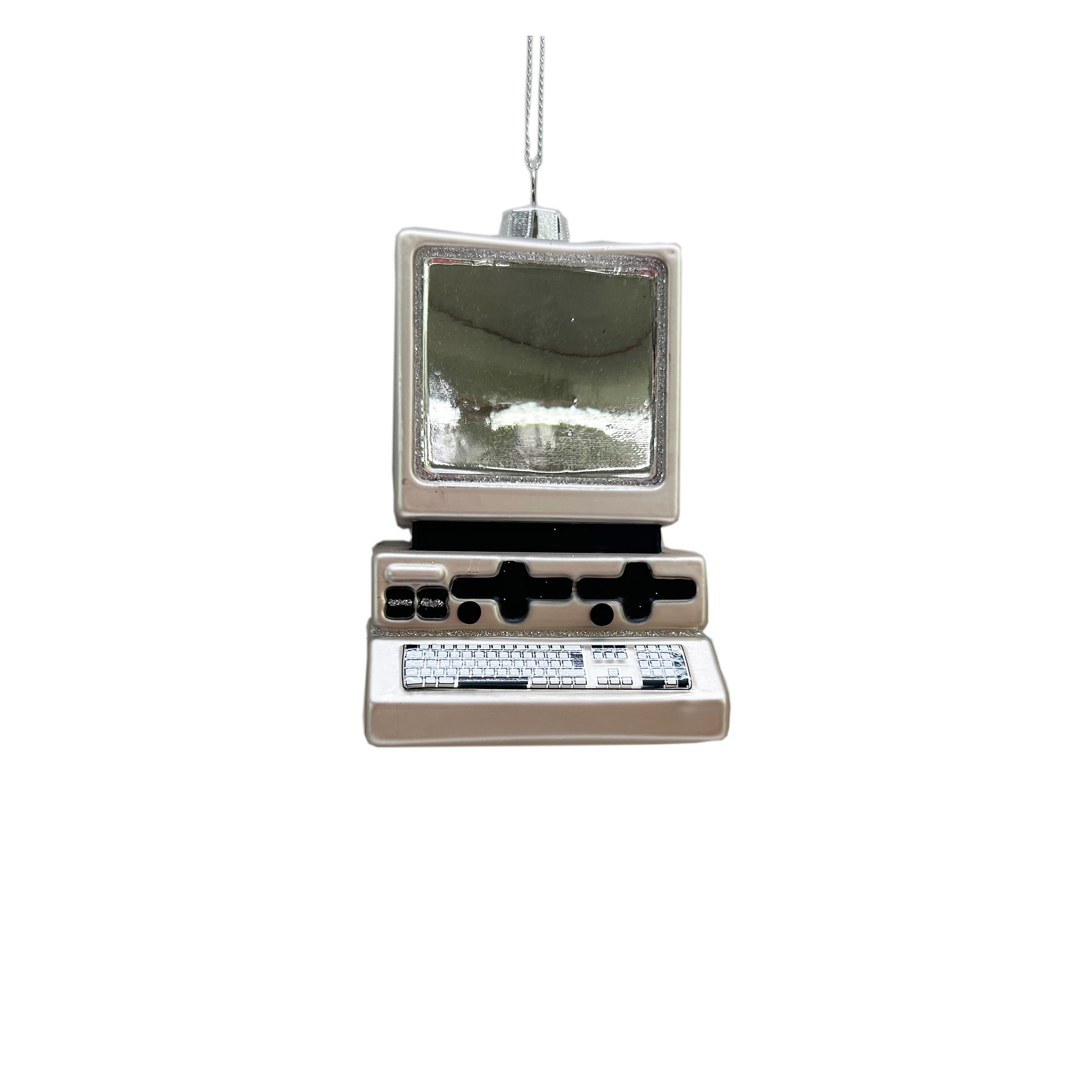 4&#x22; White Computer Glass Ornament by Ashland&#xAE;