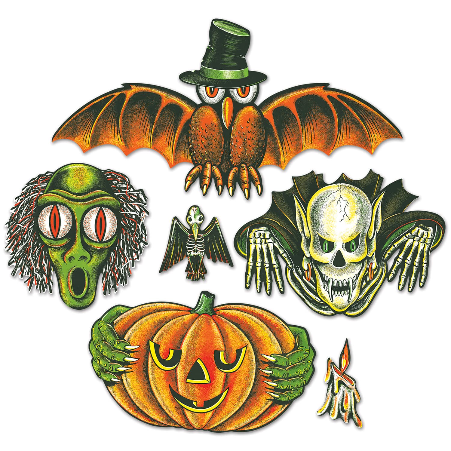 Beistle Vintage Halloween Totem Pole Cutouts, 12ct.