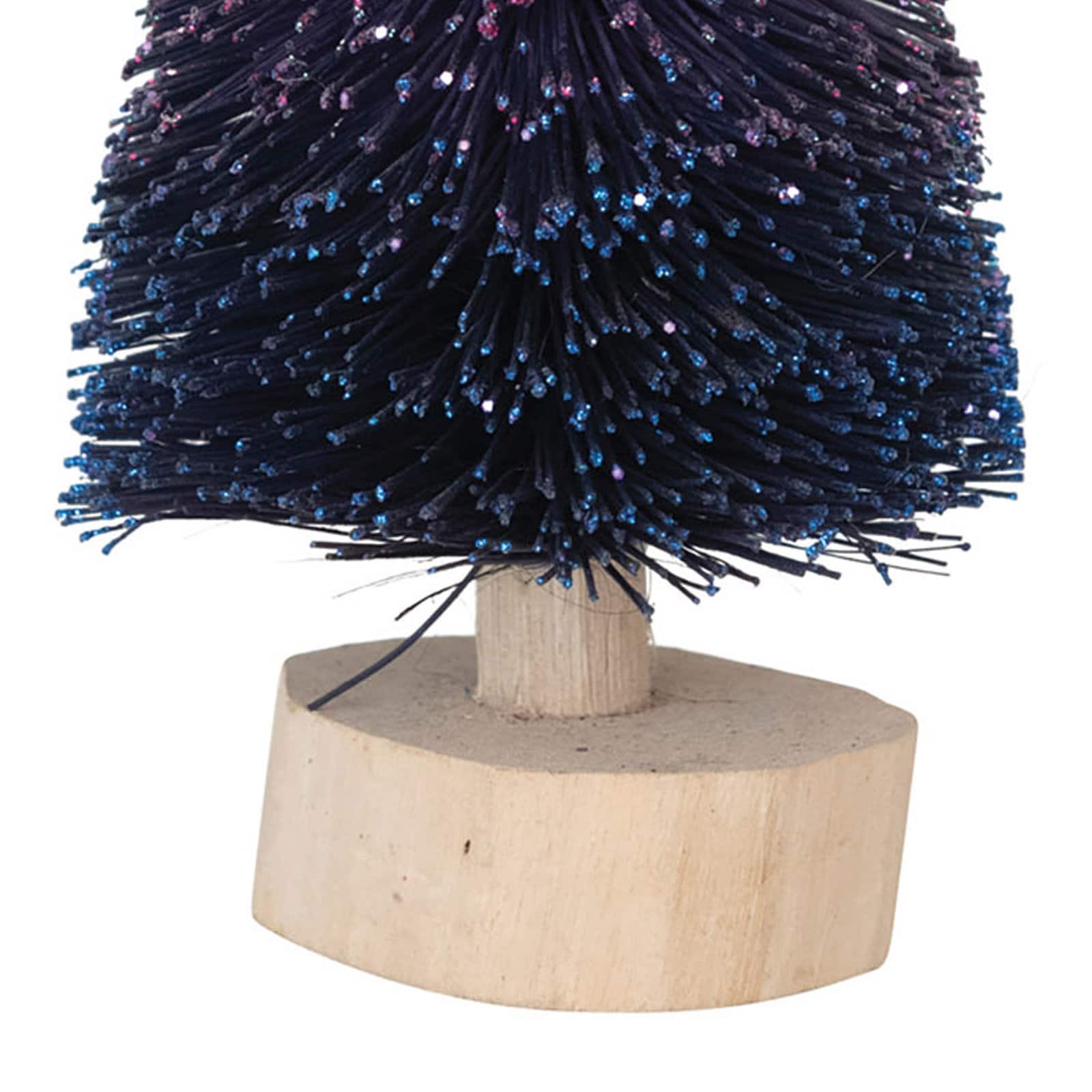 Hello Honey&#xAE; 6&#x22; Purple Bottle Brush Tree with Wood Base
