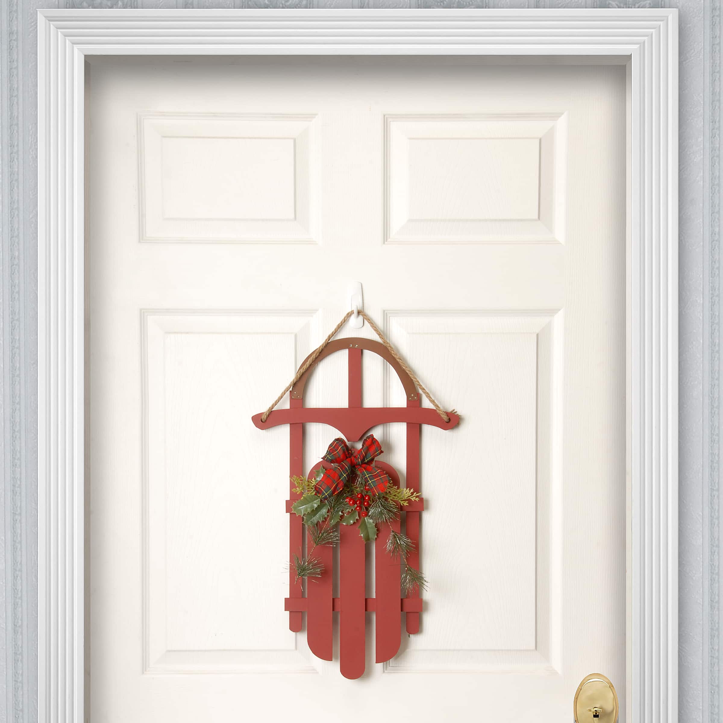 22" Red Sled Home Wall Décor