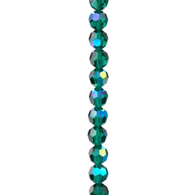 Preciosa Emerald AB Glass Crystal Round Beads, 6mm by Bead Landing™