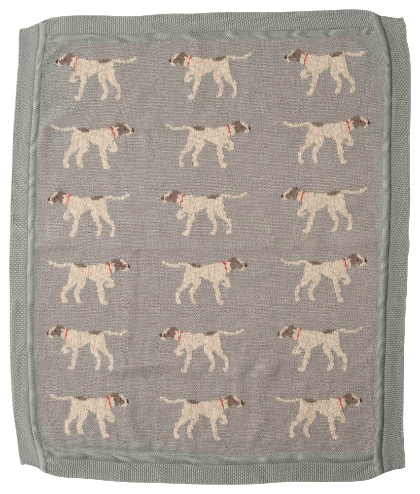 Hello Honey® Cotton Knit Baby Blanket with Dog Pattern
