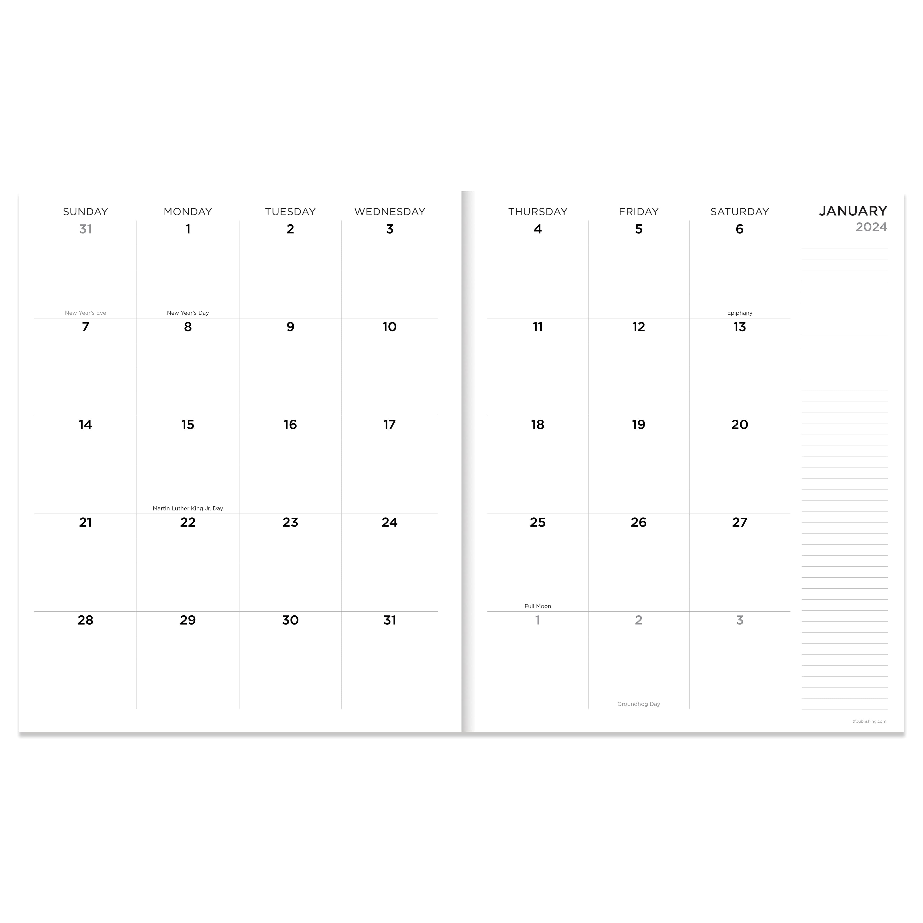 2024 Blooms of Blue Monthly Planner