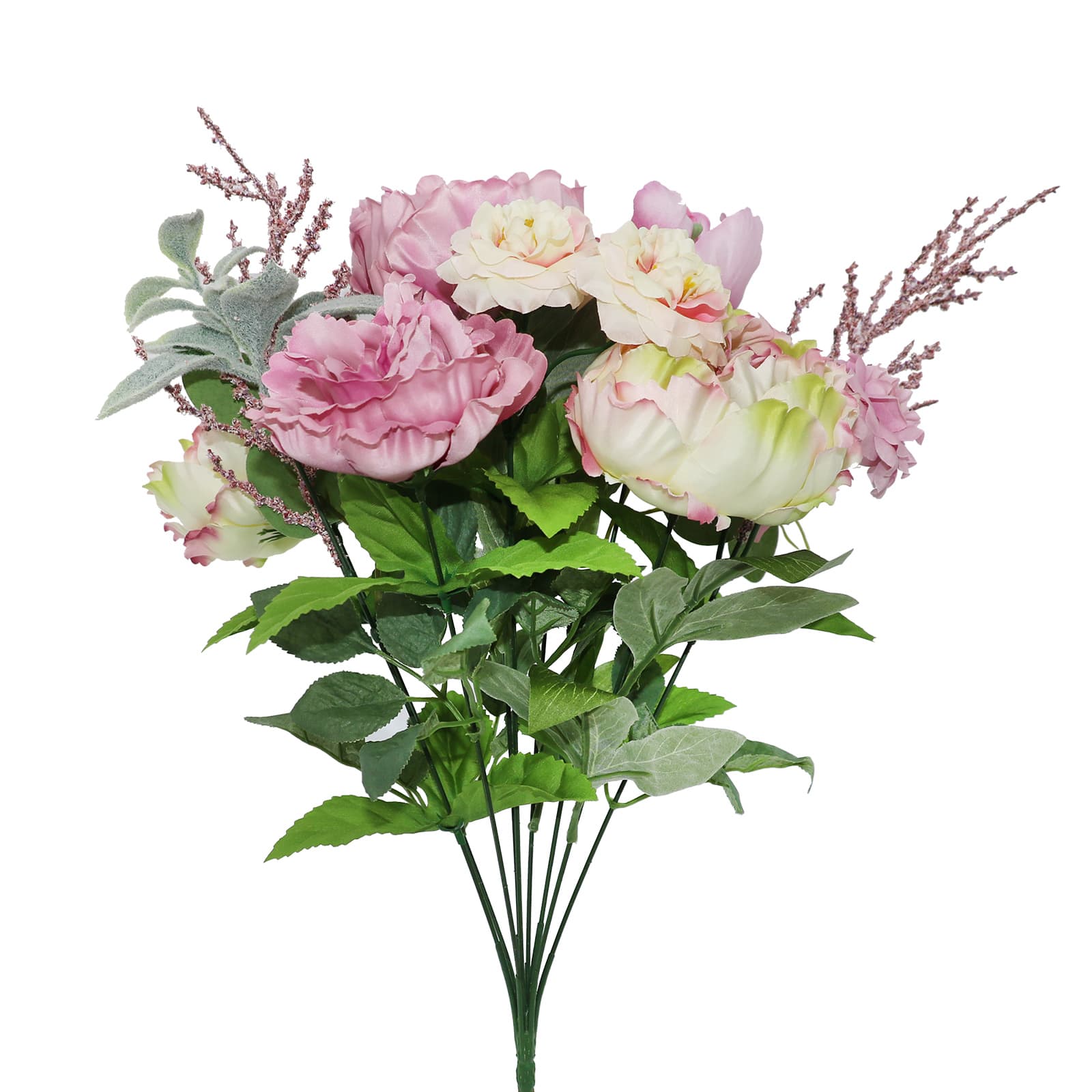 18&#x22; Pink &#x26; Cream Peony &#x26; Rose Mix Deluxe Bush by Ashland&#xAE;
