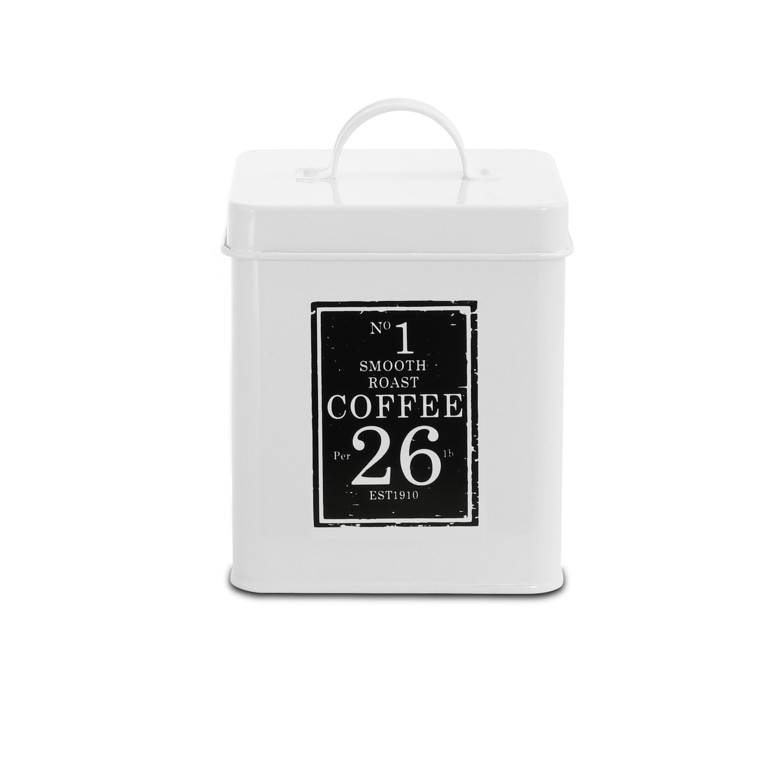 MegaChef Kitchen Food Storage &#x26; Organization Black &#x26; White 5-Piece Canister Set