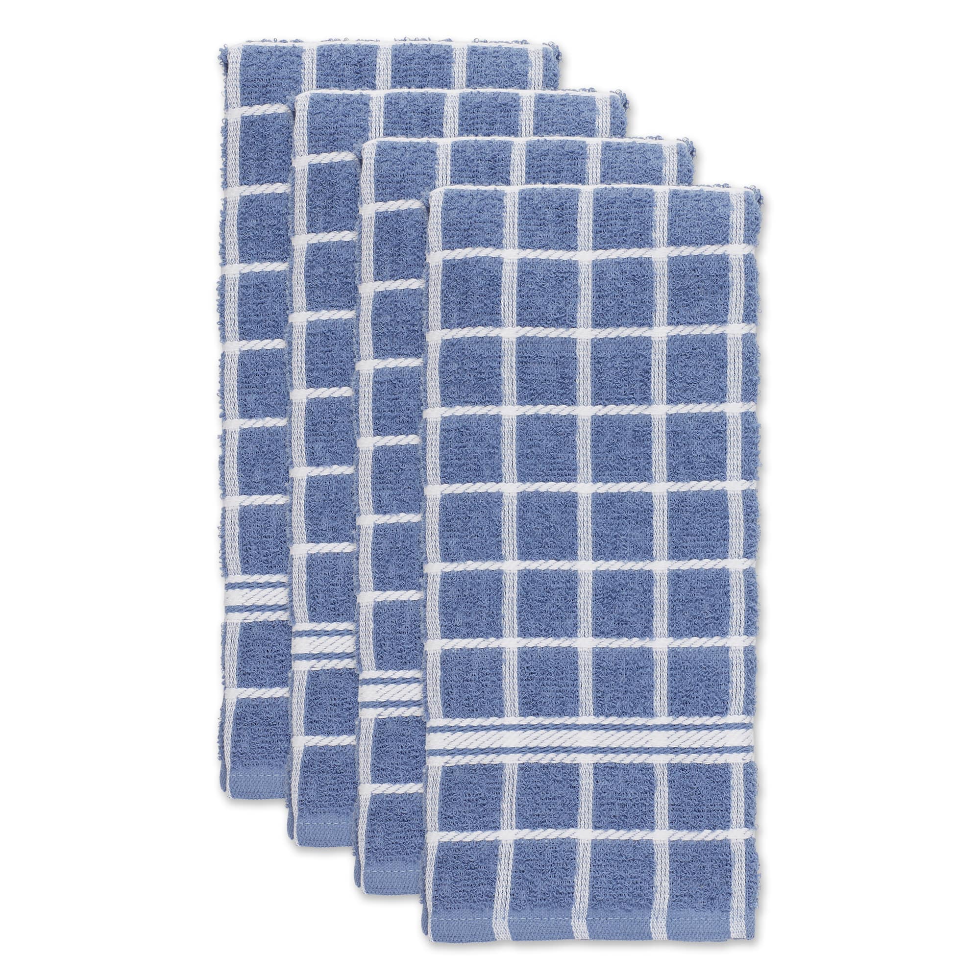 DII® Solid Windowpane Terry Dishtowels, 4ct.