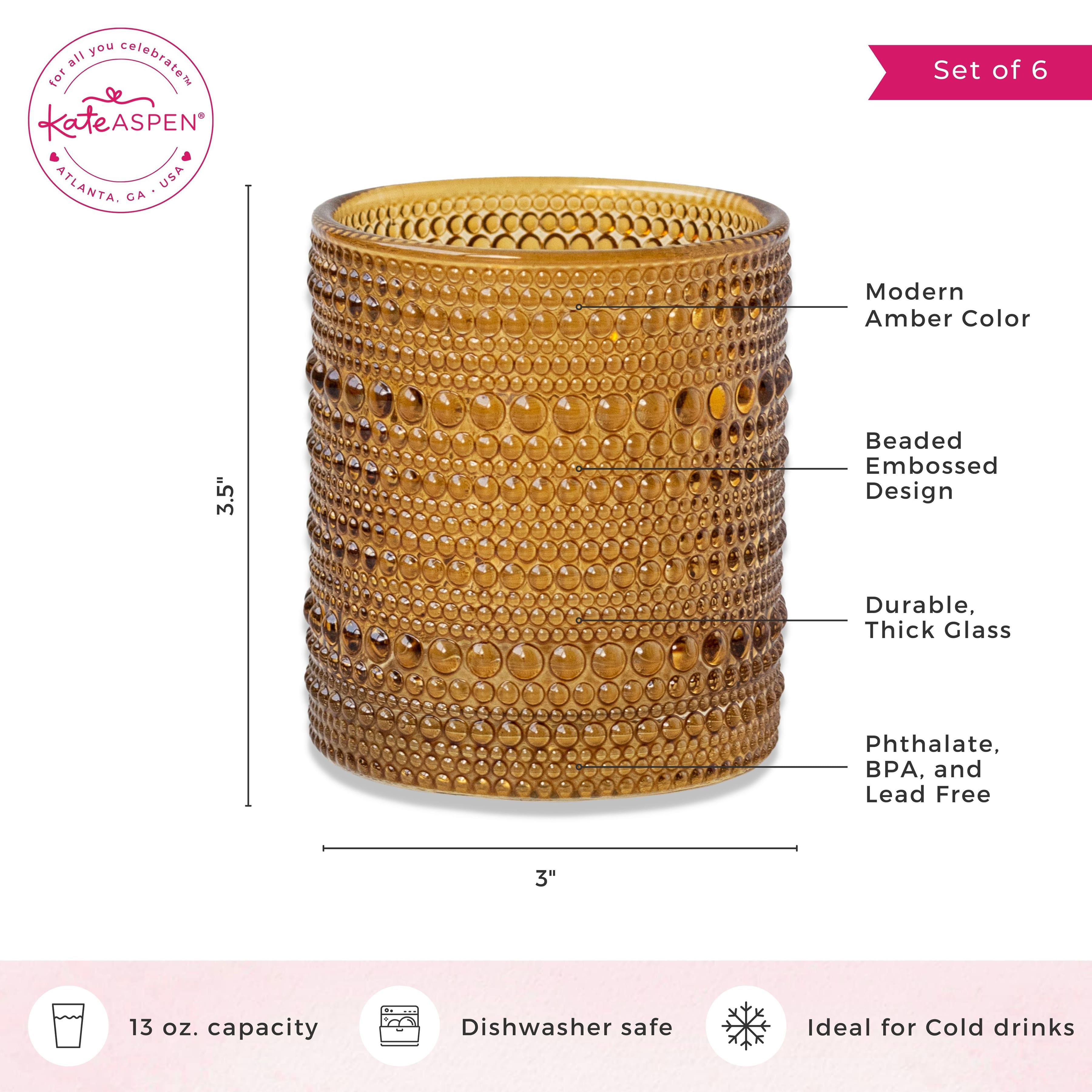 Kate Aspen® 10oz. Textured Beaded Glass Set