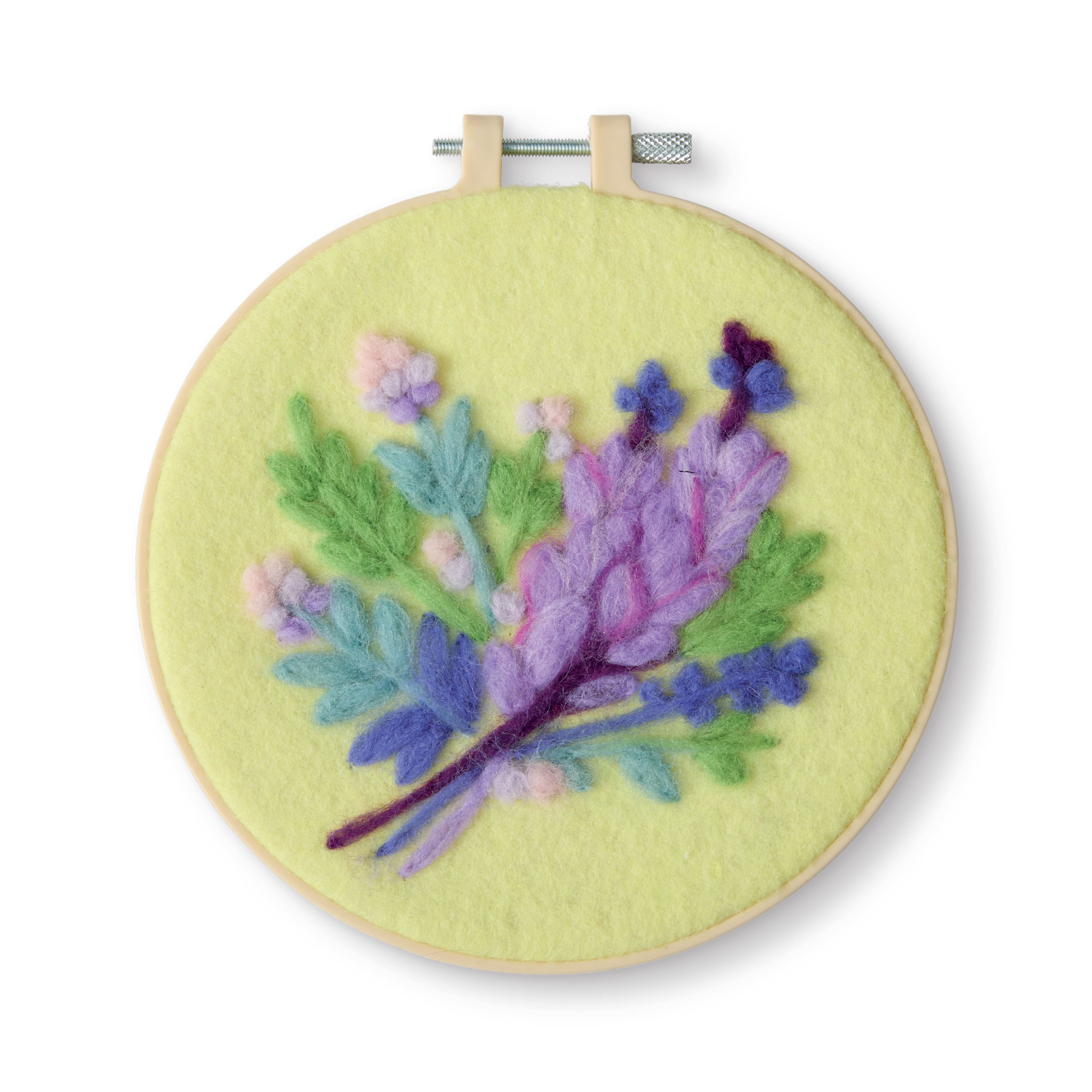 6" Lavender Needle Felting Kit with Hoop by Loops & Threads®
