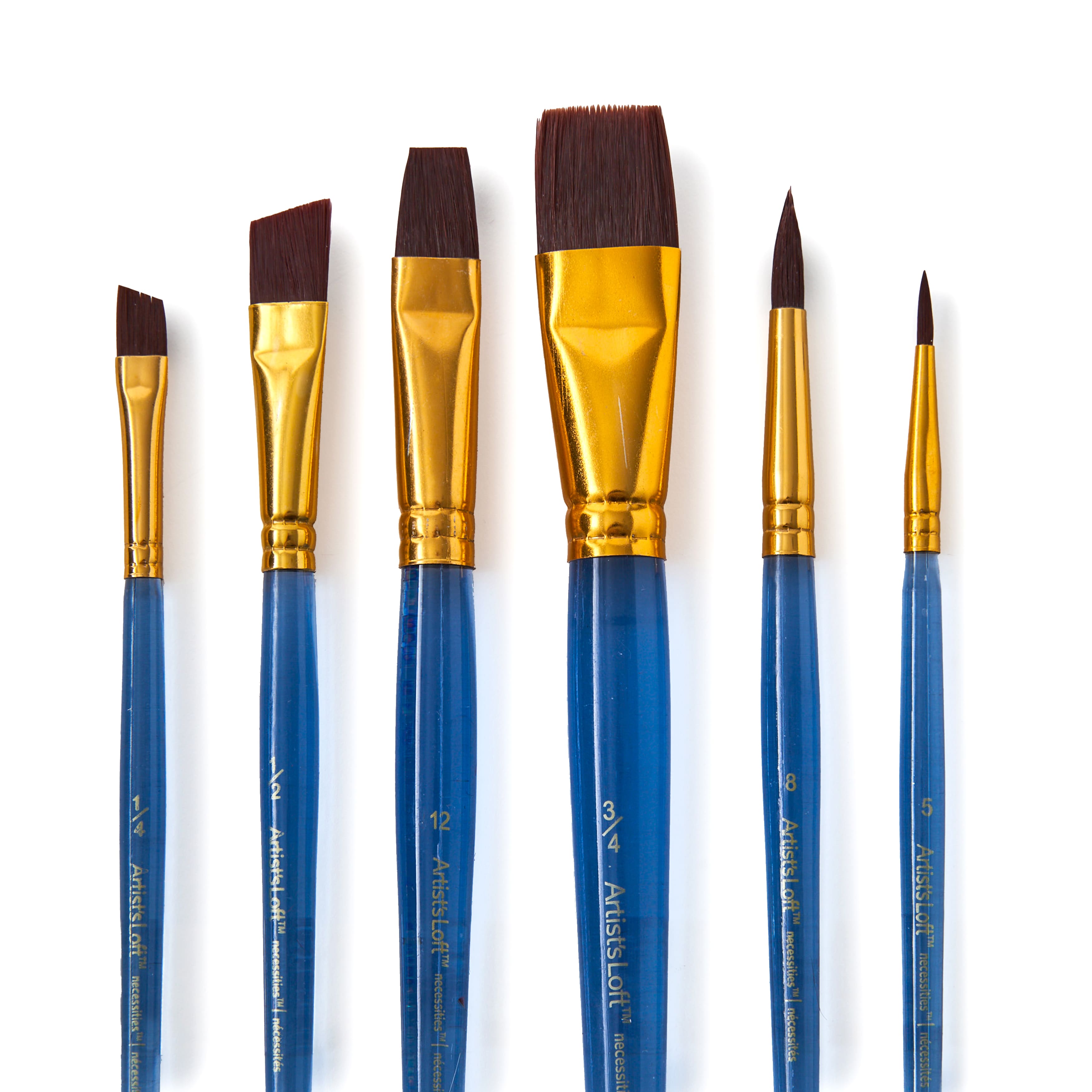 4 Piece Golden Synthetic Round Acrylic Brushes By Artist's Loft®  Necessities™