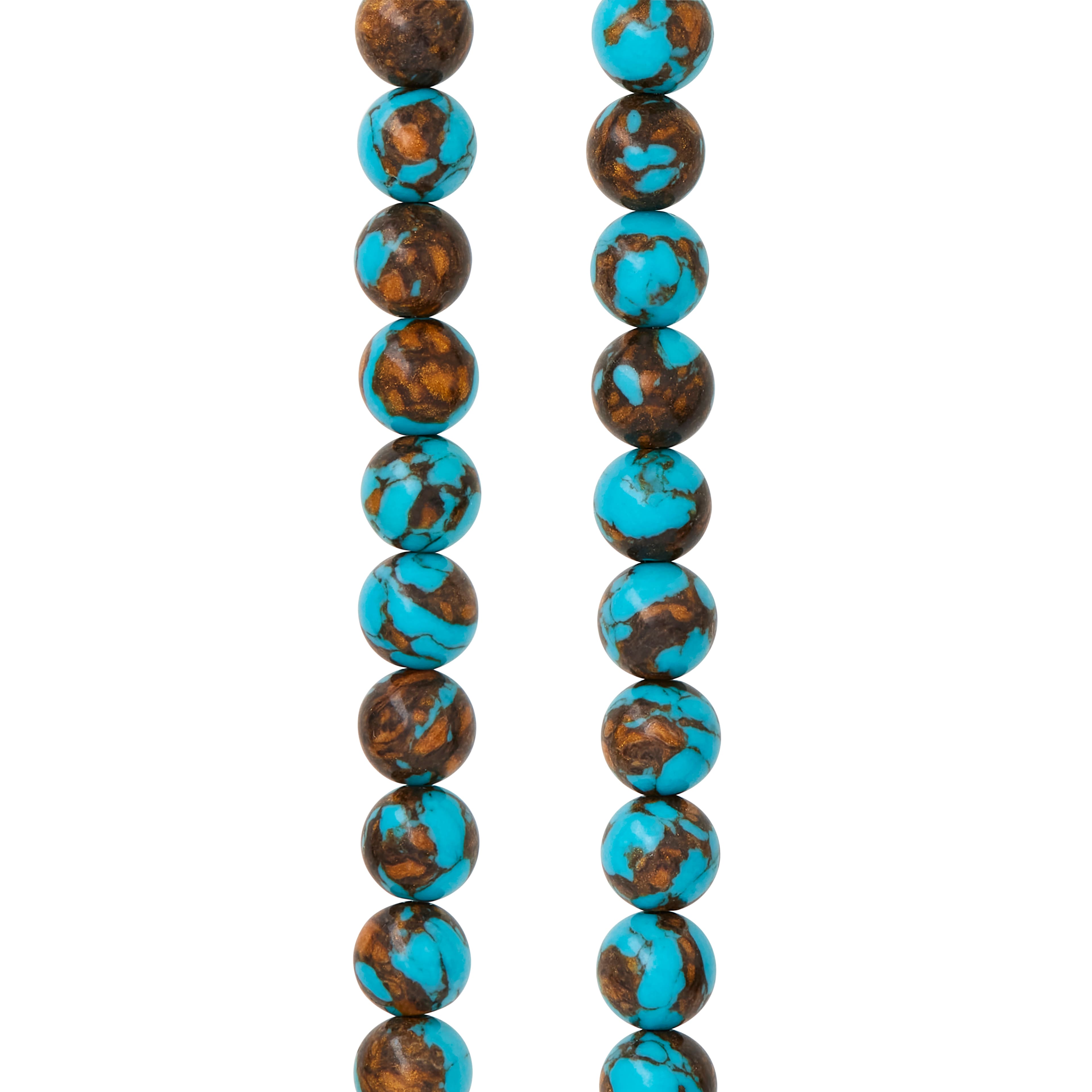 12 Pack: Turquoise Siderolite Round Beads, 8mm by Bead Landing™