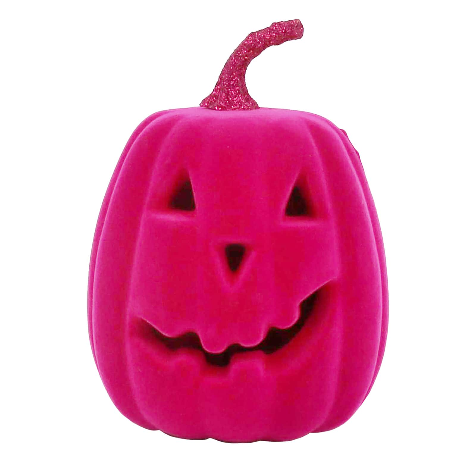 6.8&#x22; Hot Pink Flocked Light Up Jack-O-Lantern by Ashland&#xAE;